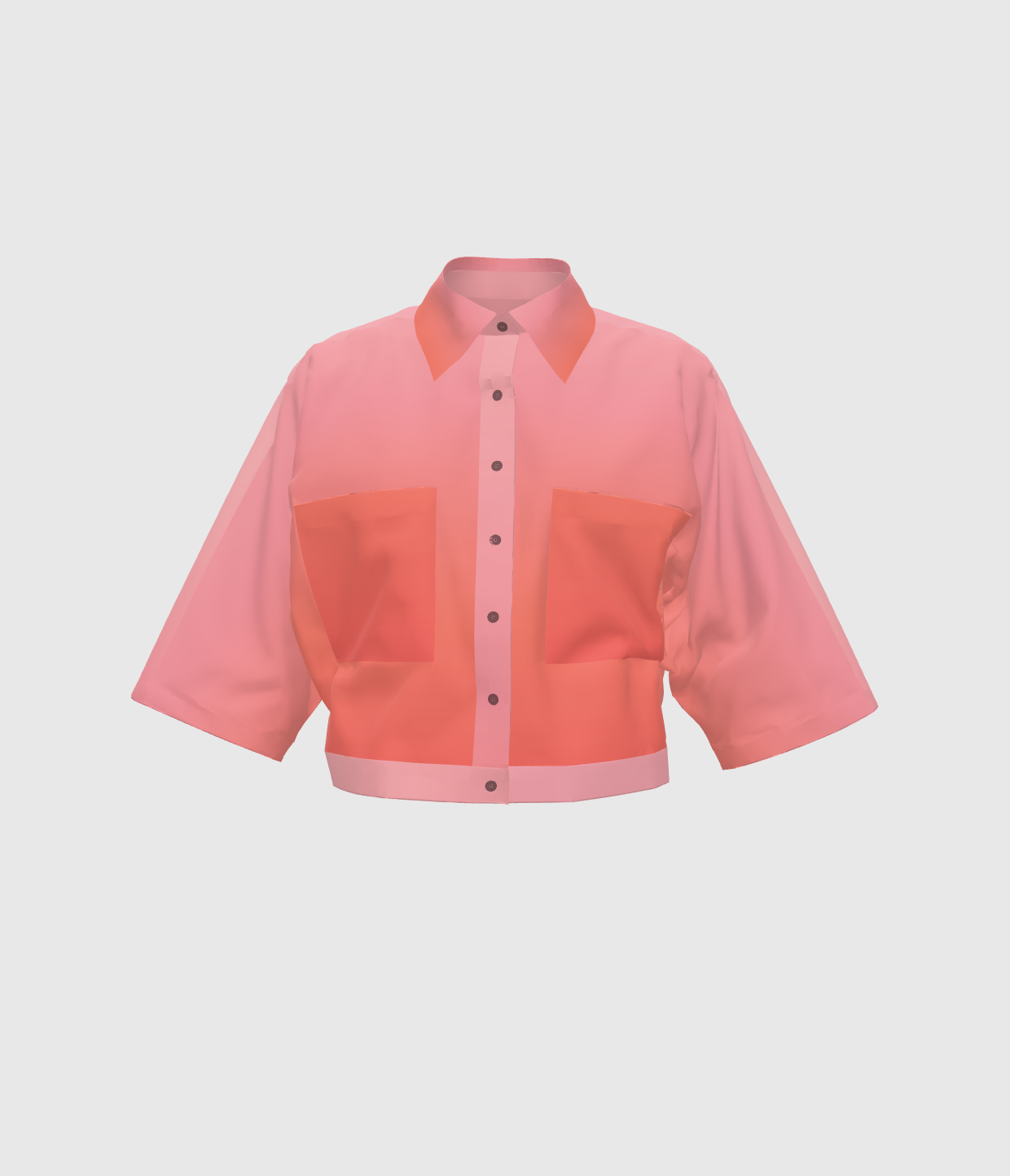 Kimono Sleeve Shirt In Gradient Pink