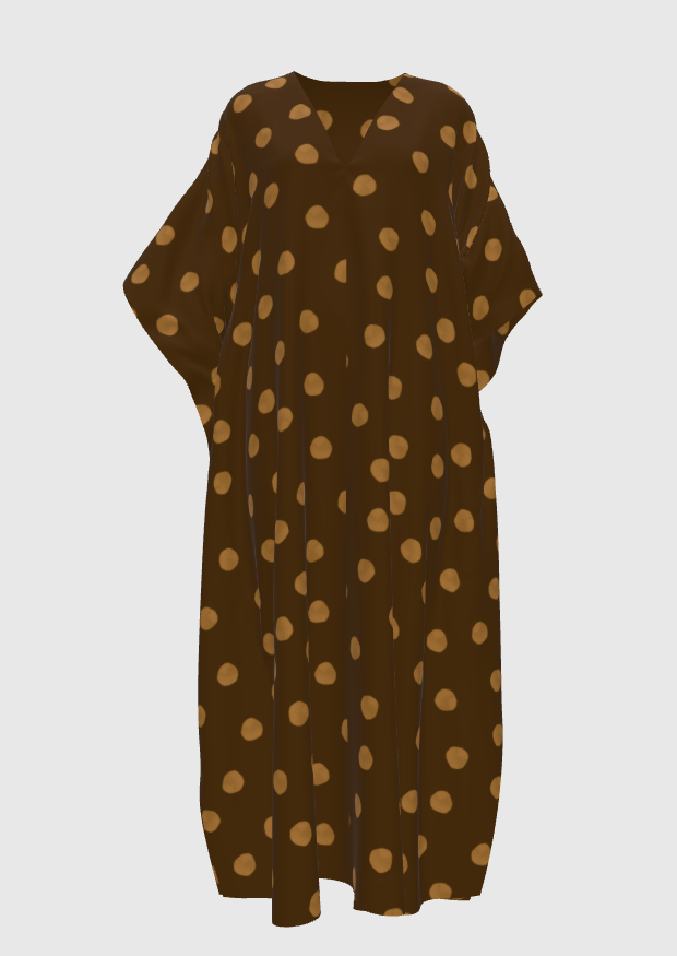 Brown Polka Dots Kaftan