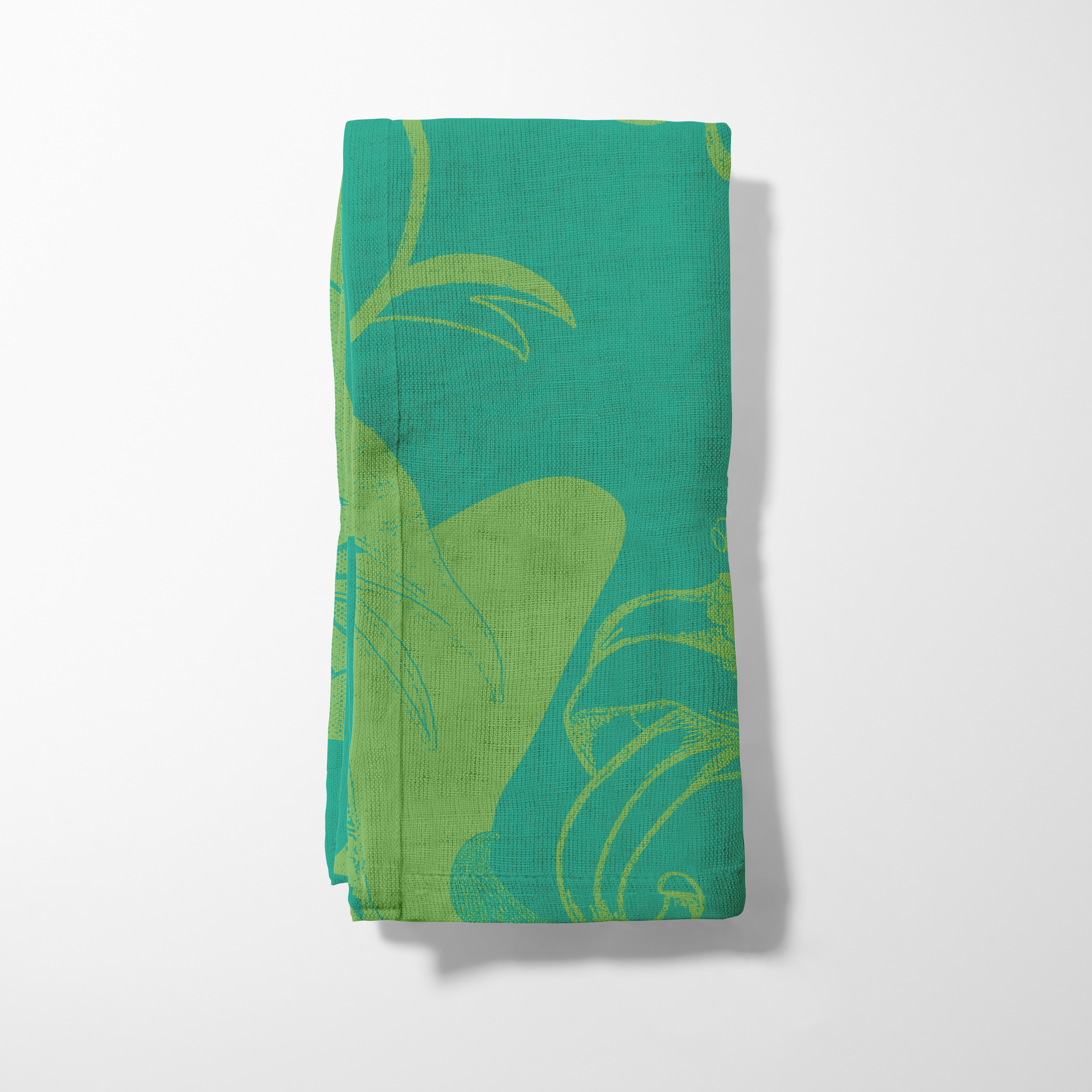 Tropical Paissage Bright Green Napkin in Oxford Cotton