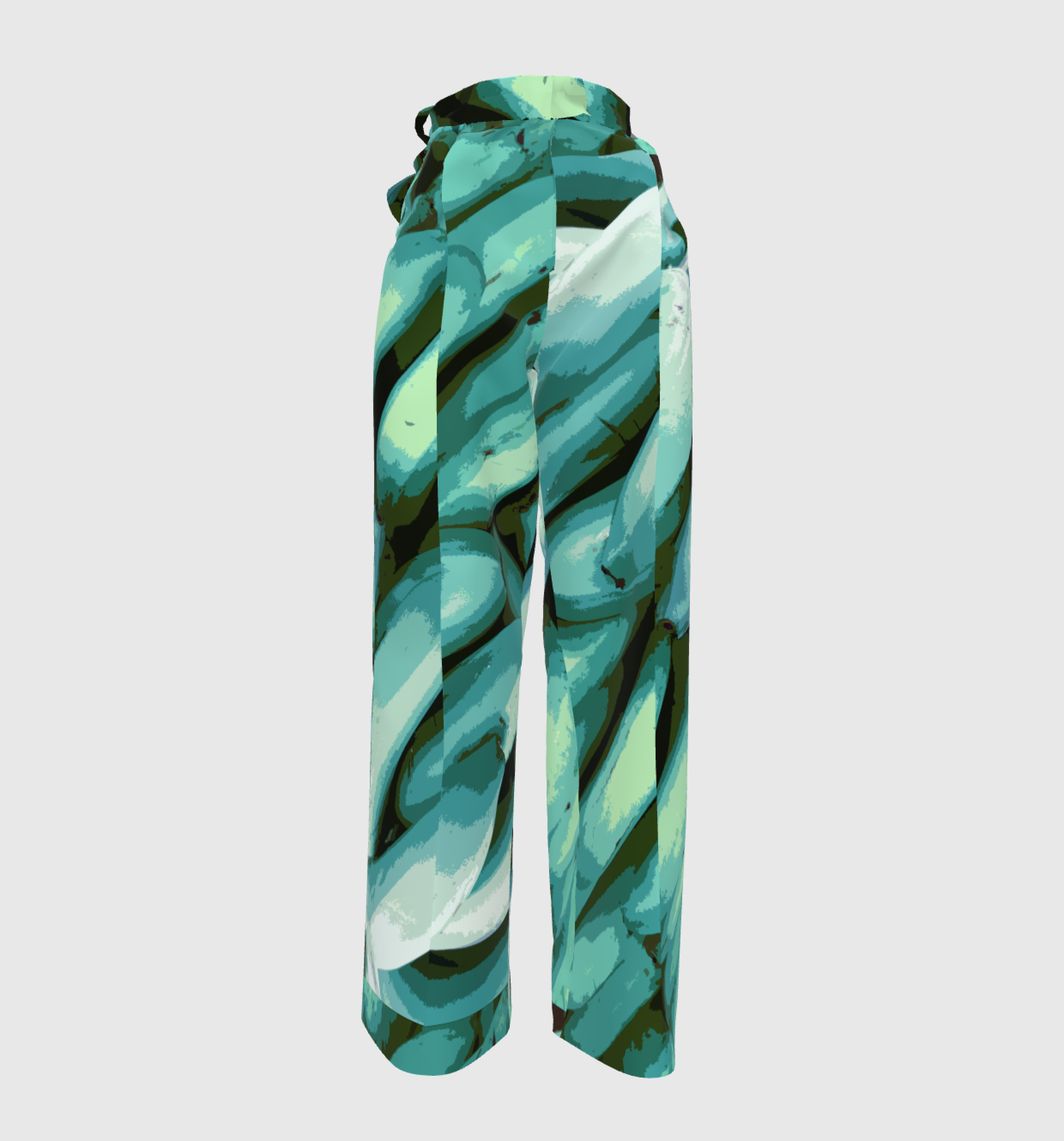 Turquoise Graphic Platano Pants