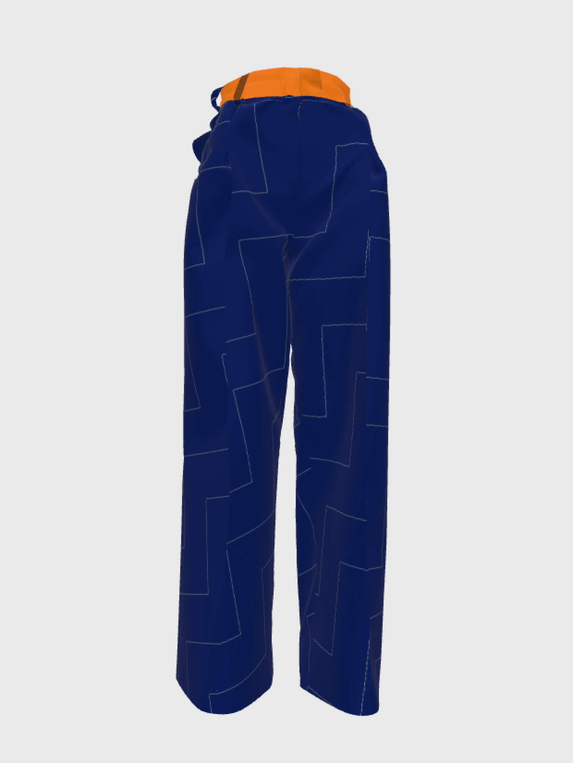 Cupro Pants - Orange & Blueberries Block