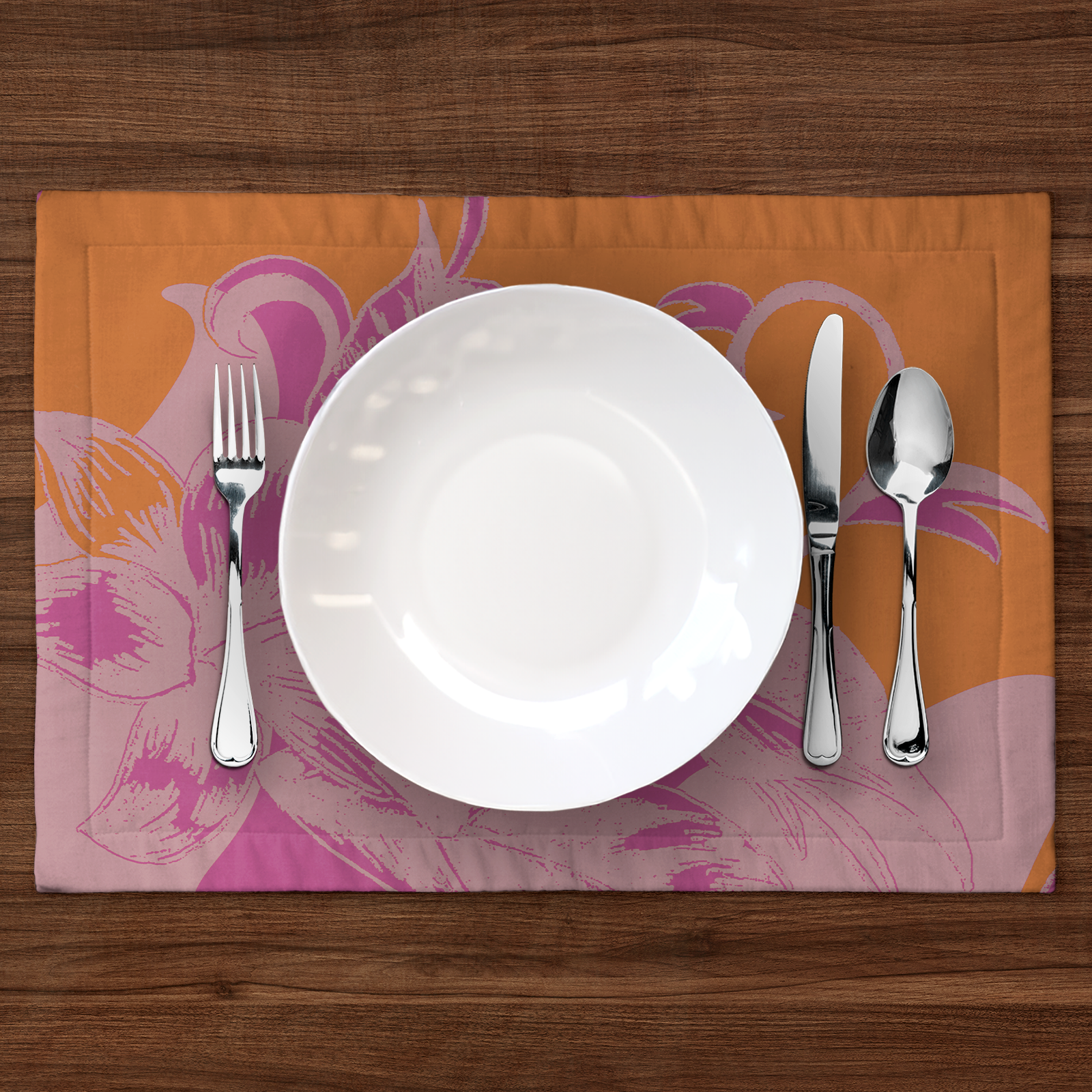 Tropical Paissage Placemat in Pink & Orange