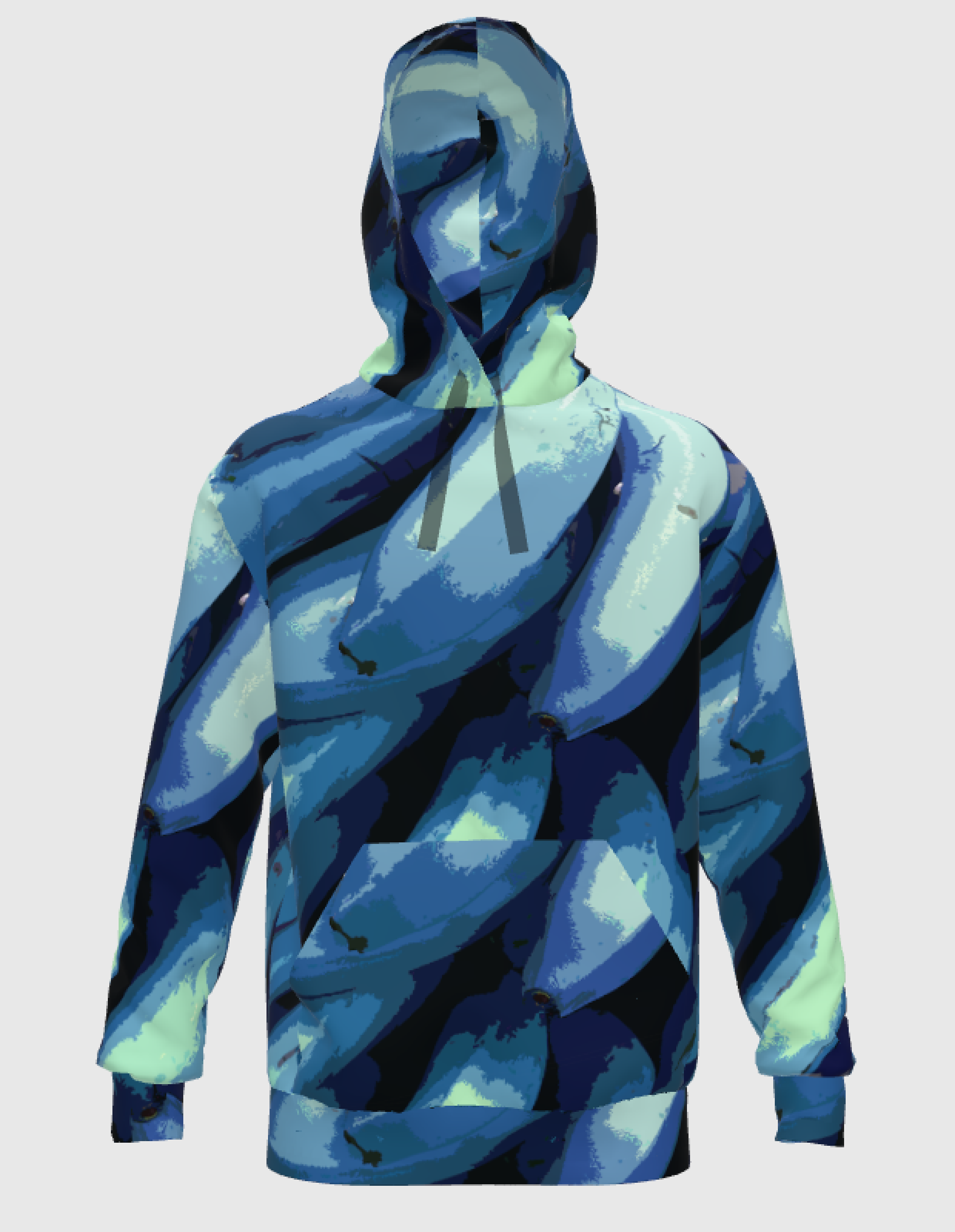 Blue Graphic Platano Hoodie