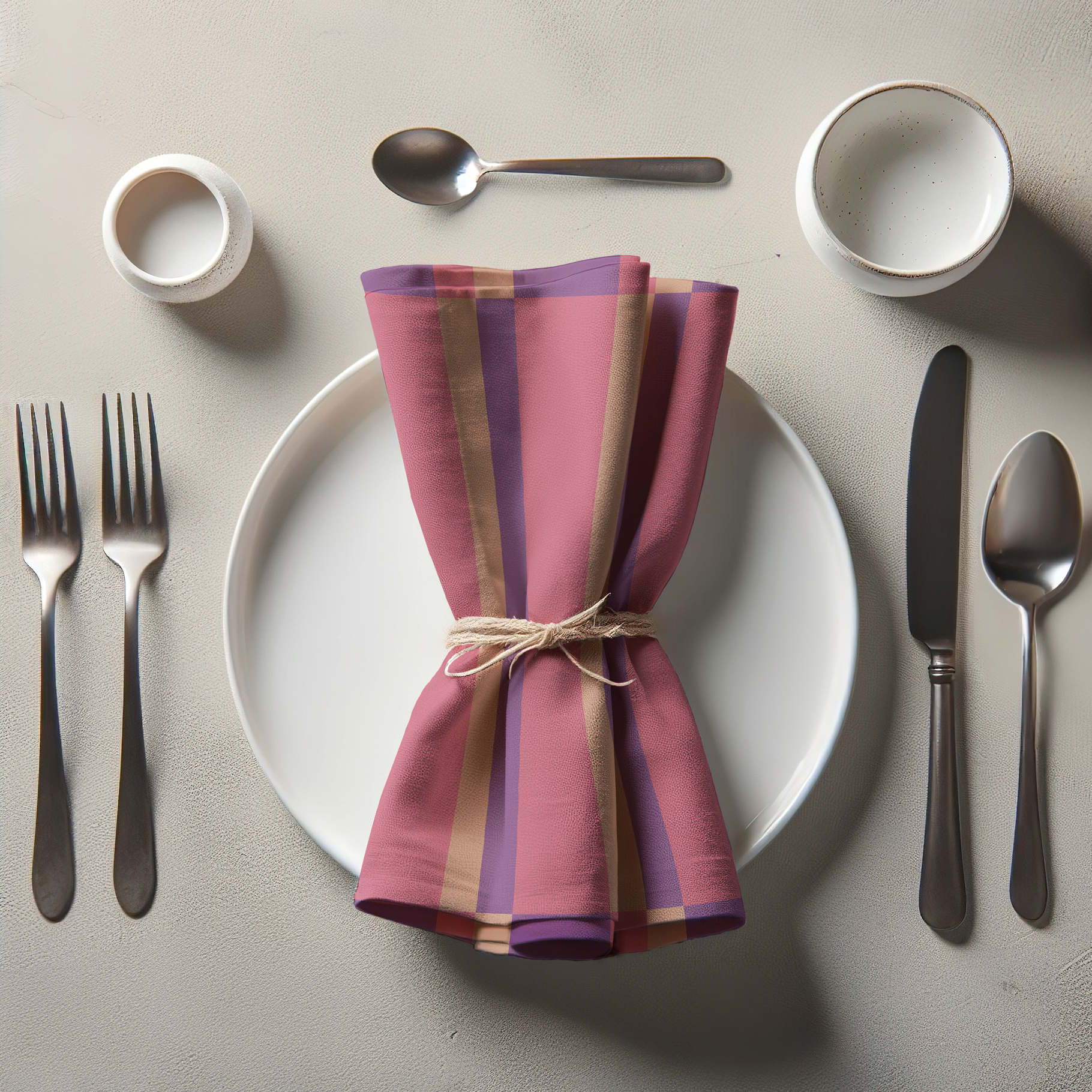 Candy Stripes Pink Napkin in Oxford Cotton