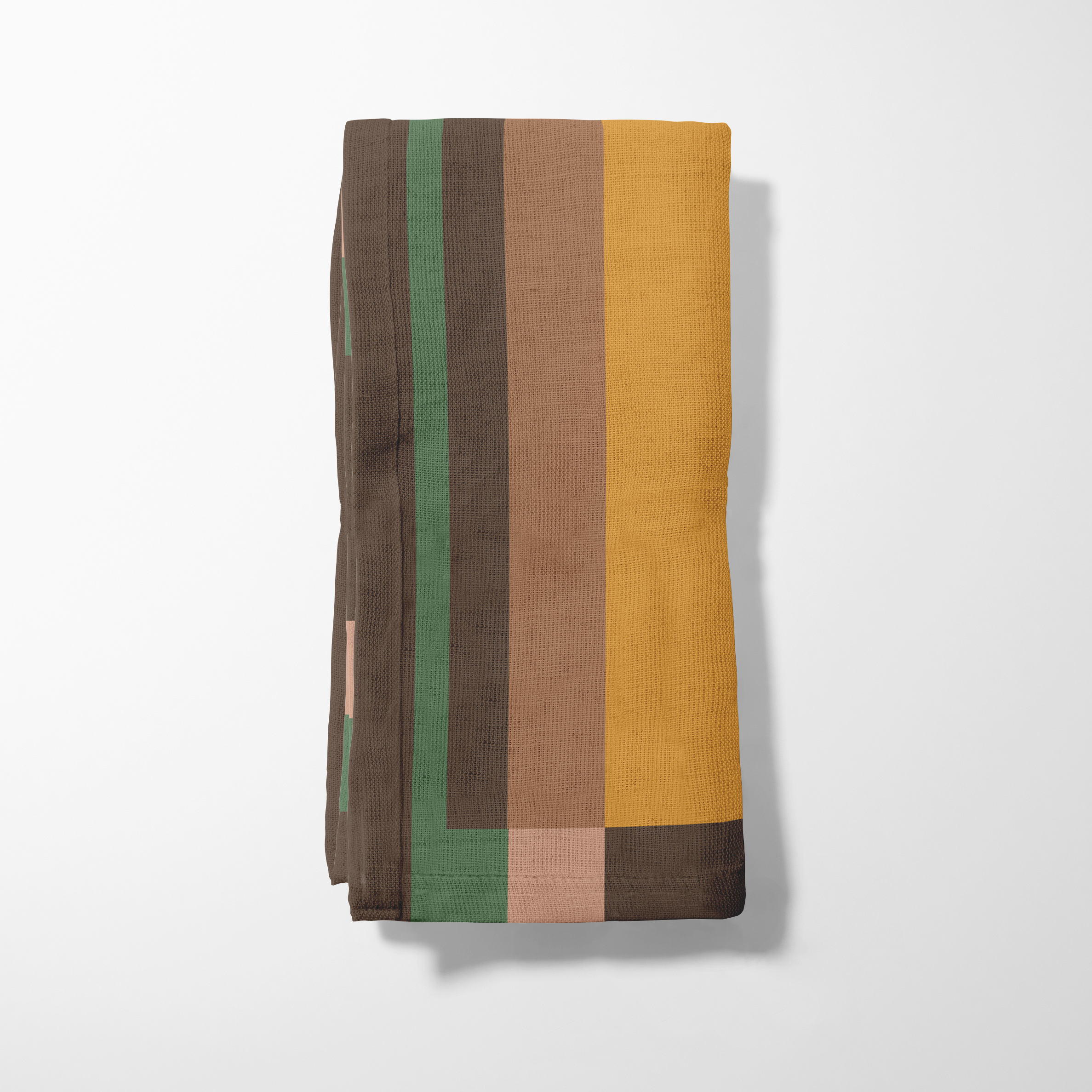 Candy Stripes Orange  Brown Napkin in Oxford Cotton