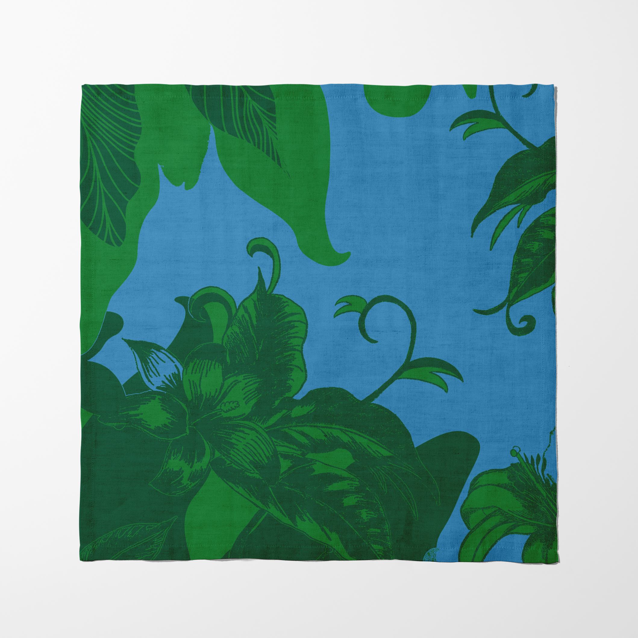 Tropical Paissage Green & Blue Napkin in Oxford Cotton