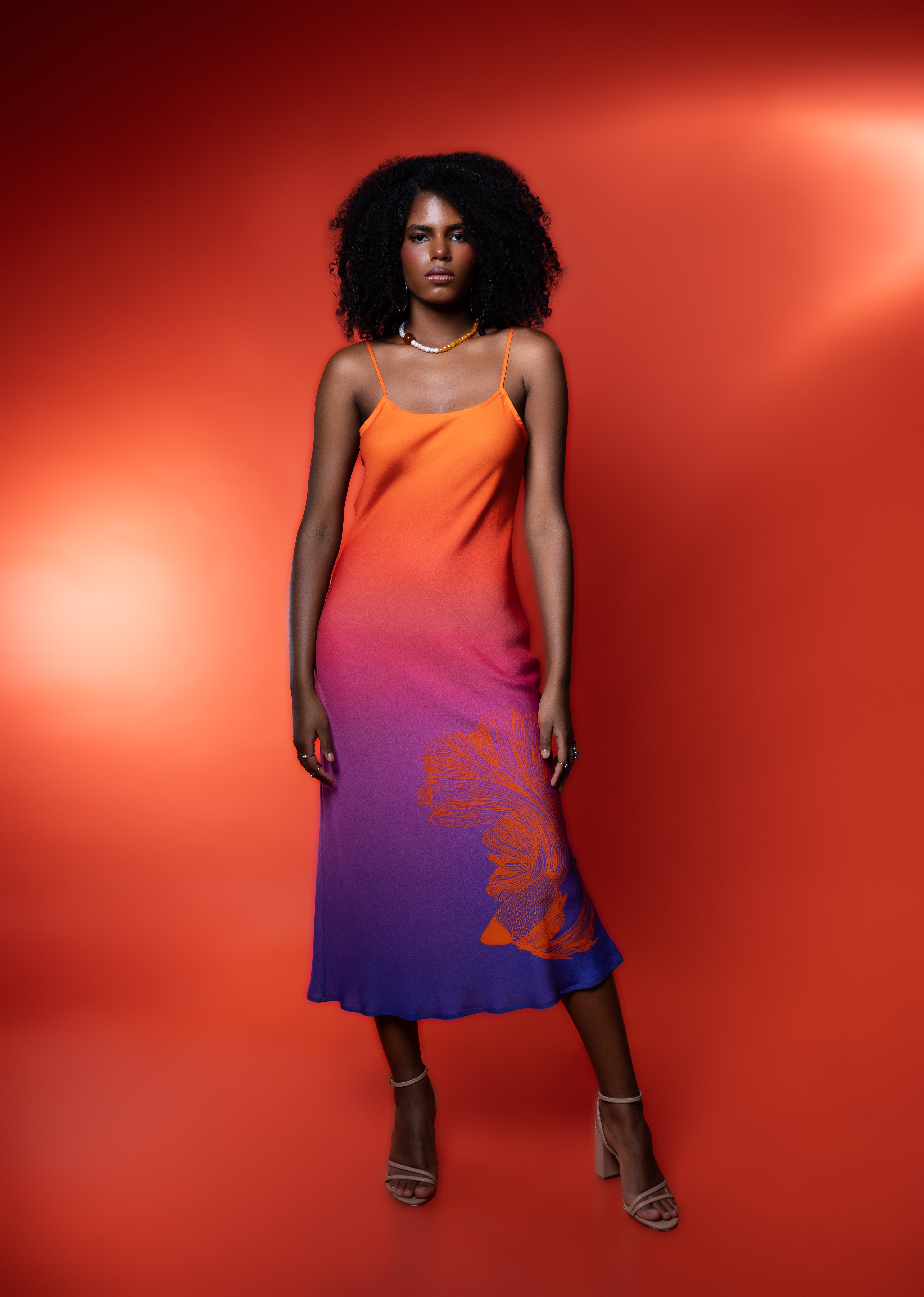 Slip Dress Betta In Sunset Print