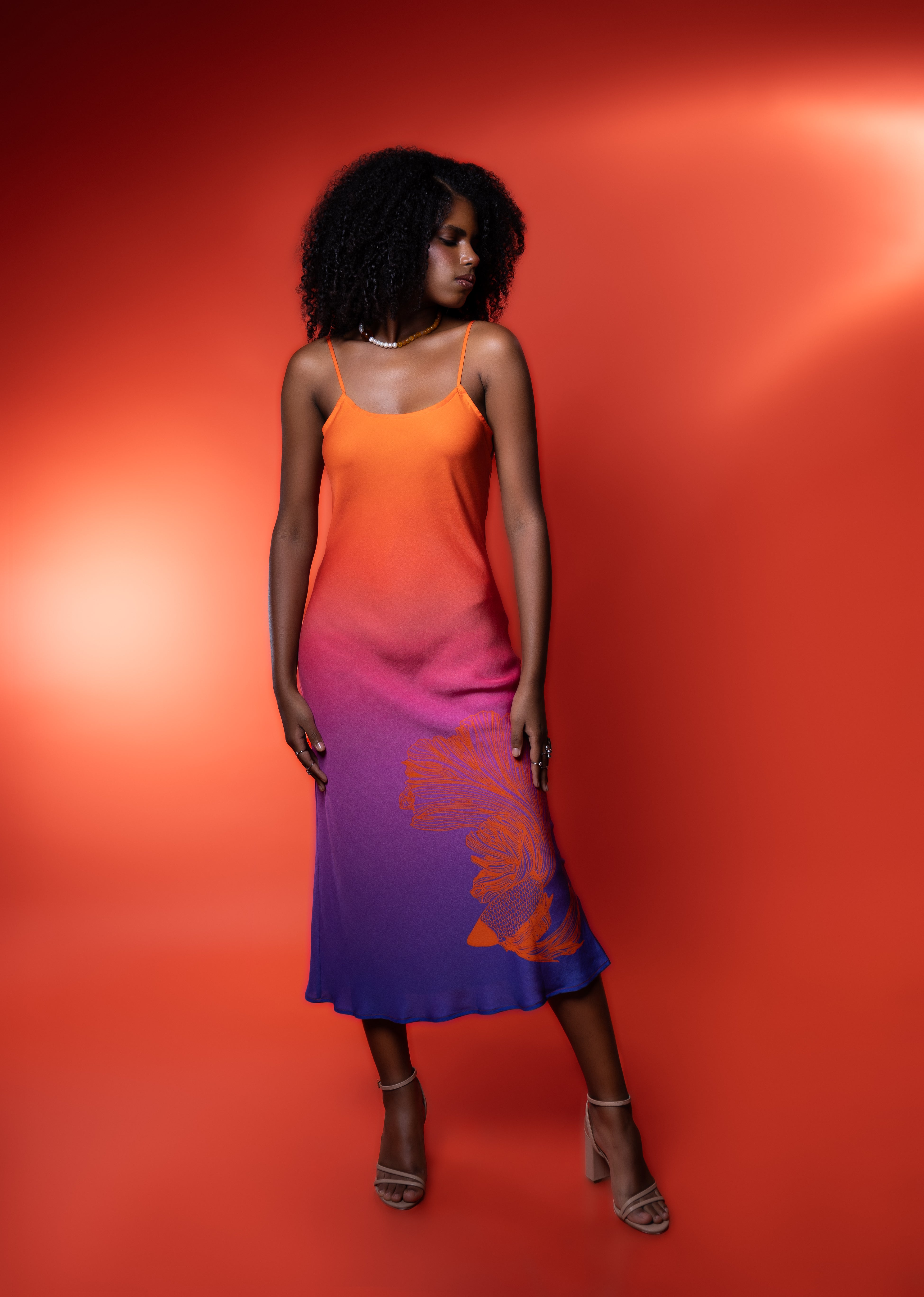 Slip Dress Betta In Sunset Print