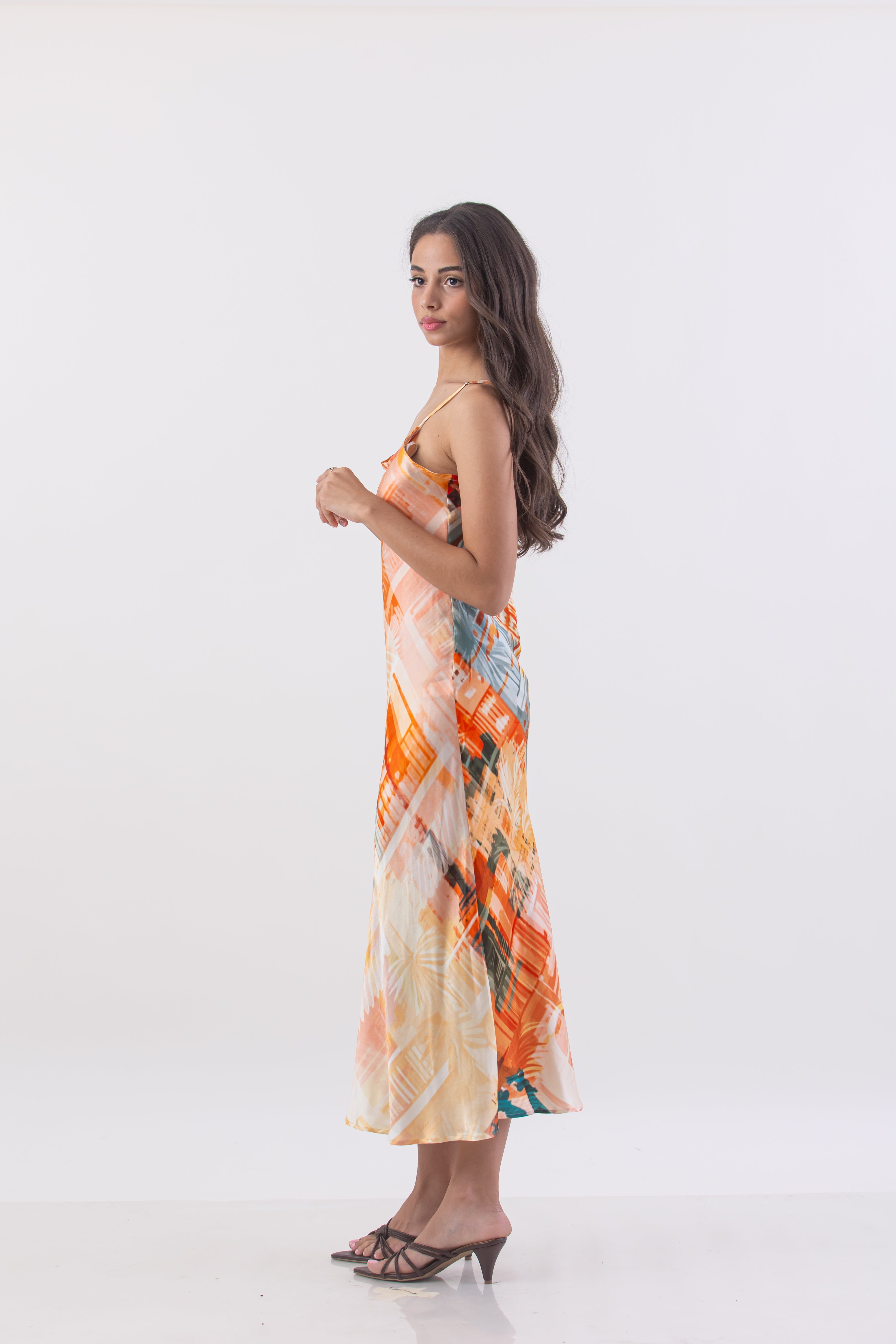 Boho Palm Metropolis Basic Bias Slip Dress