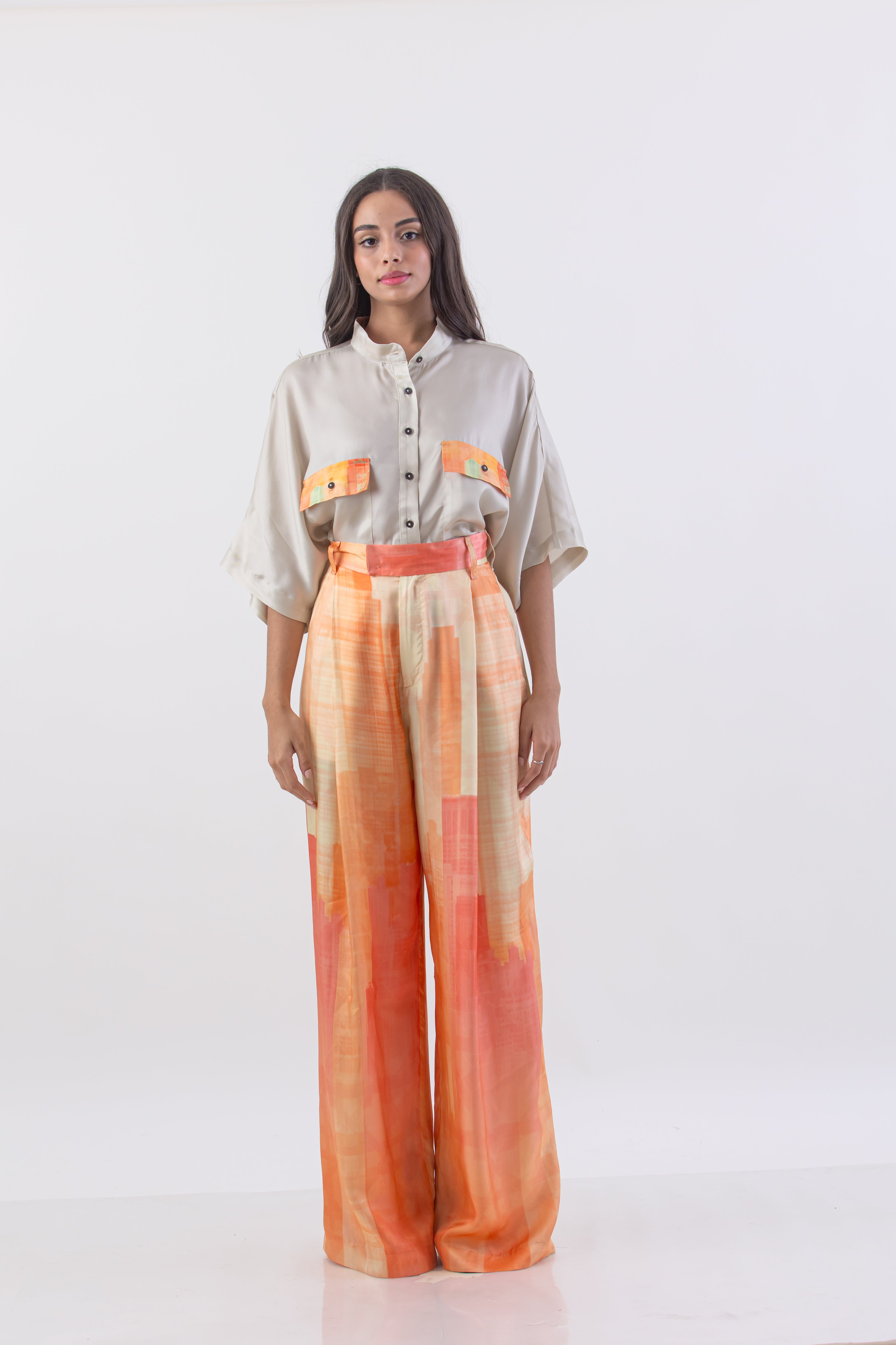 Peach Pastel Metropolis Pleated Pant