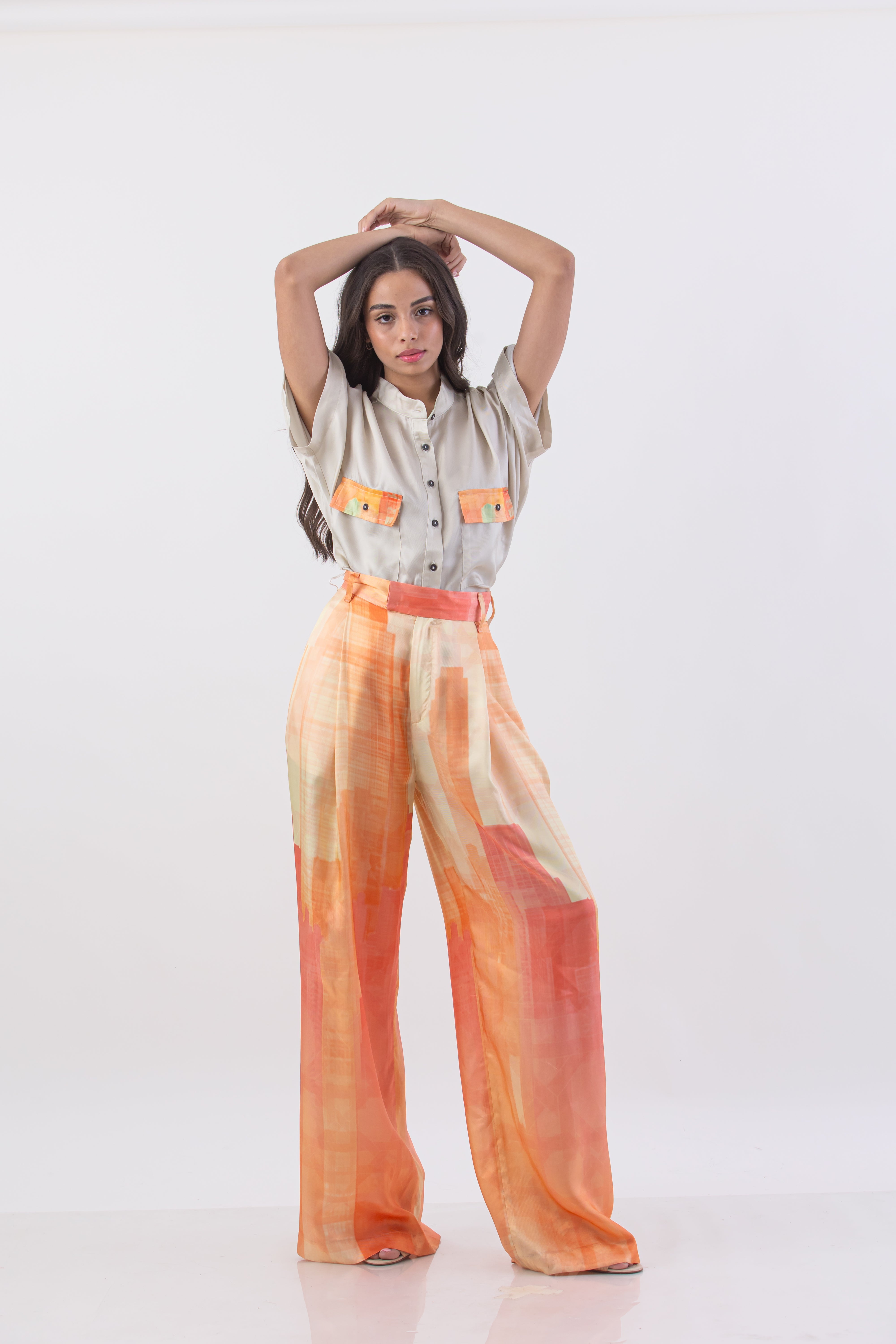 Peach Pastel Metropolis Pleated Pant