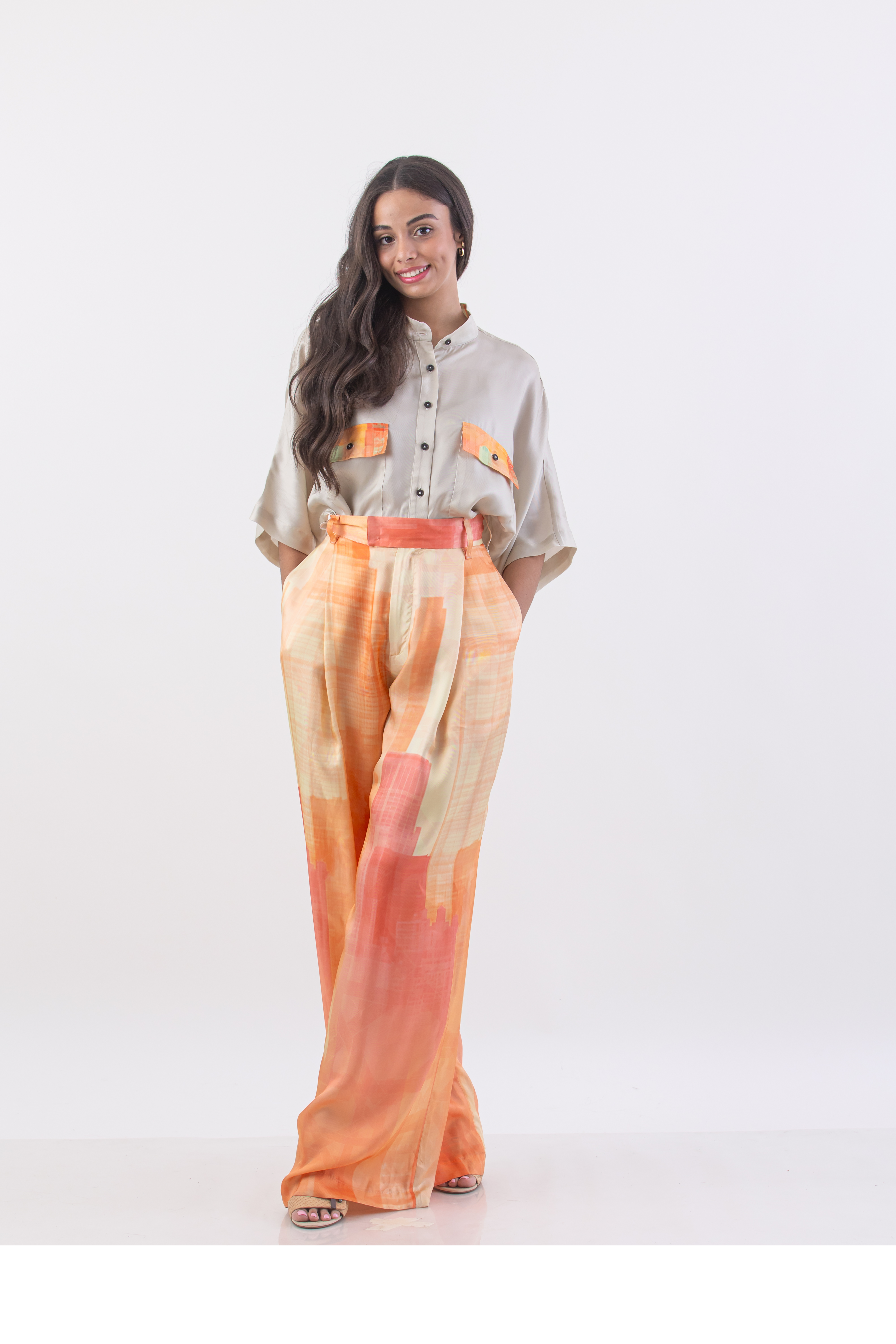 Peach Pastel Metropolis Pleated Pant