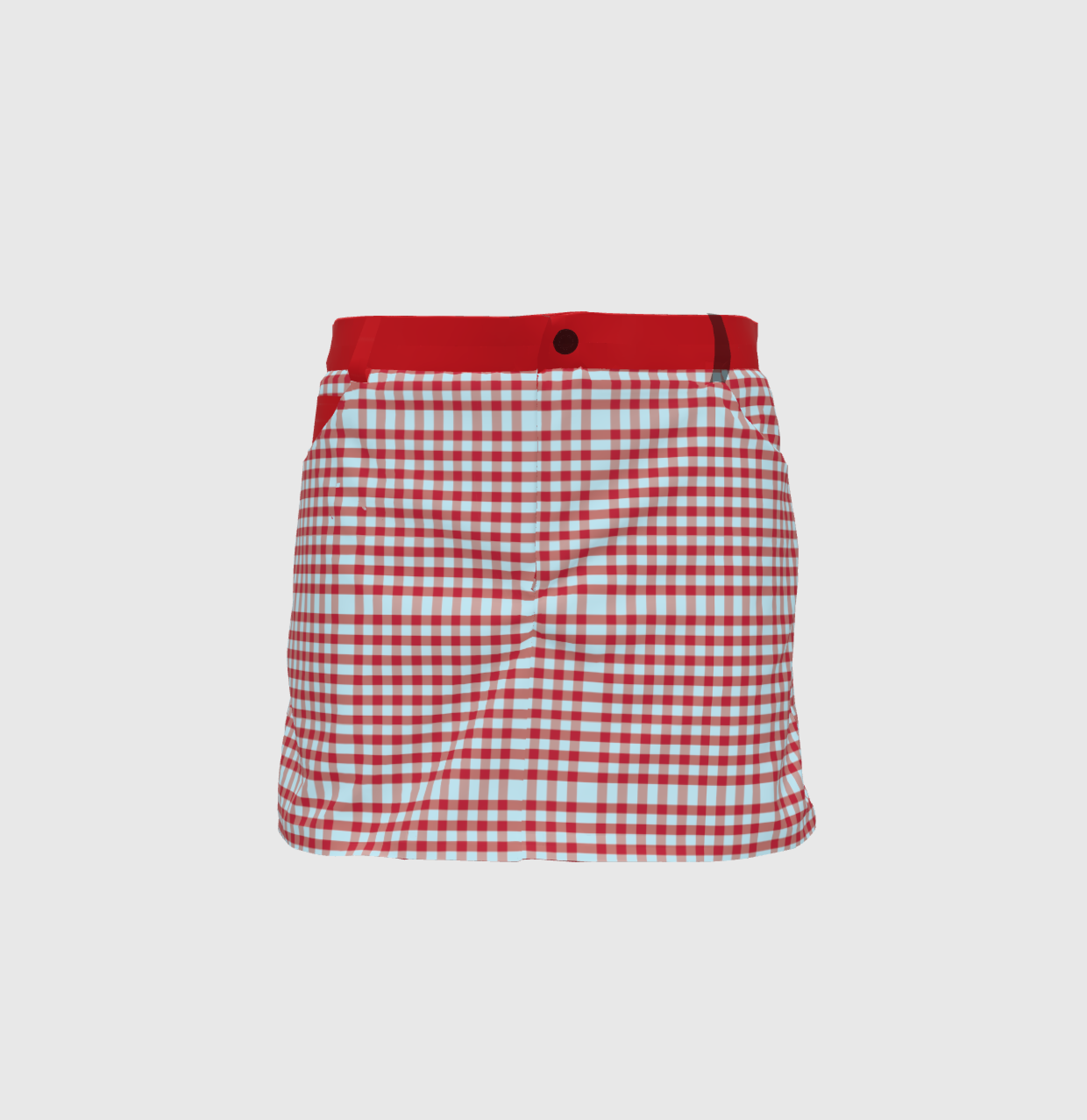 Denim Gingham Skirt