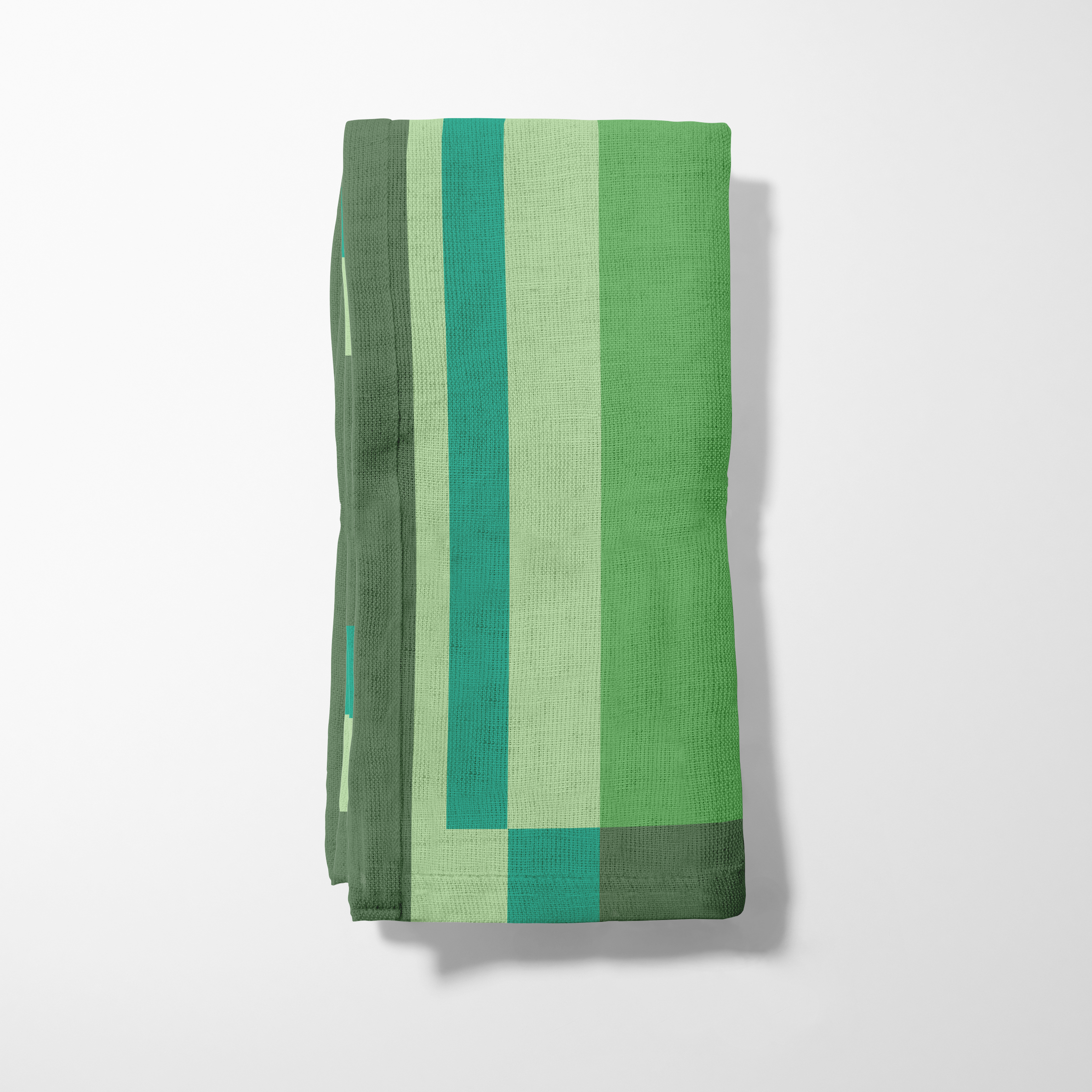 Candy Stripes Olive Green Napkin in Oxford Cotton