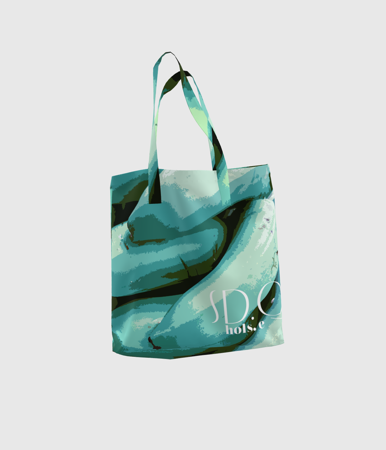 Turquoise Graphic Platano Tote