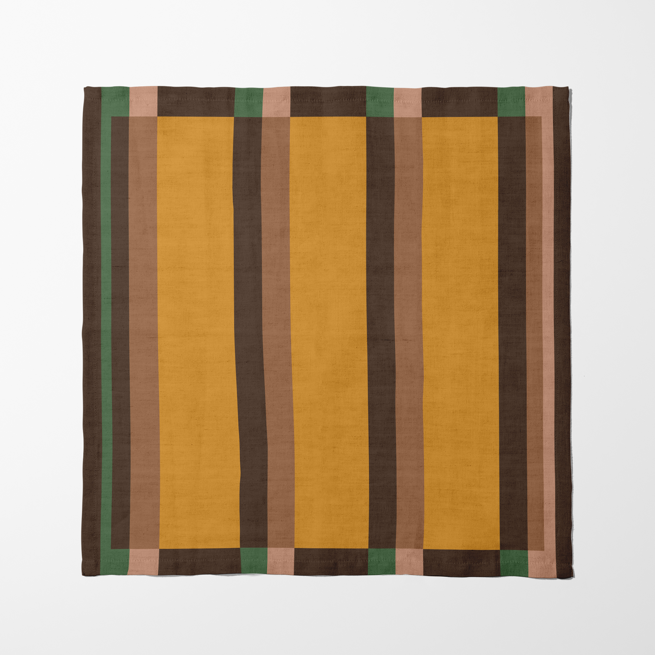 Candy Stripes Orange  Brown Napkin in Oxford Cotton