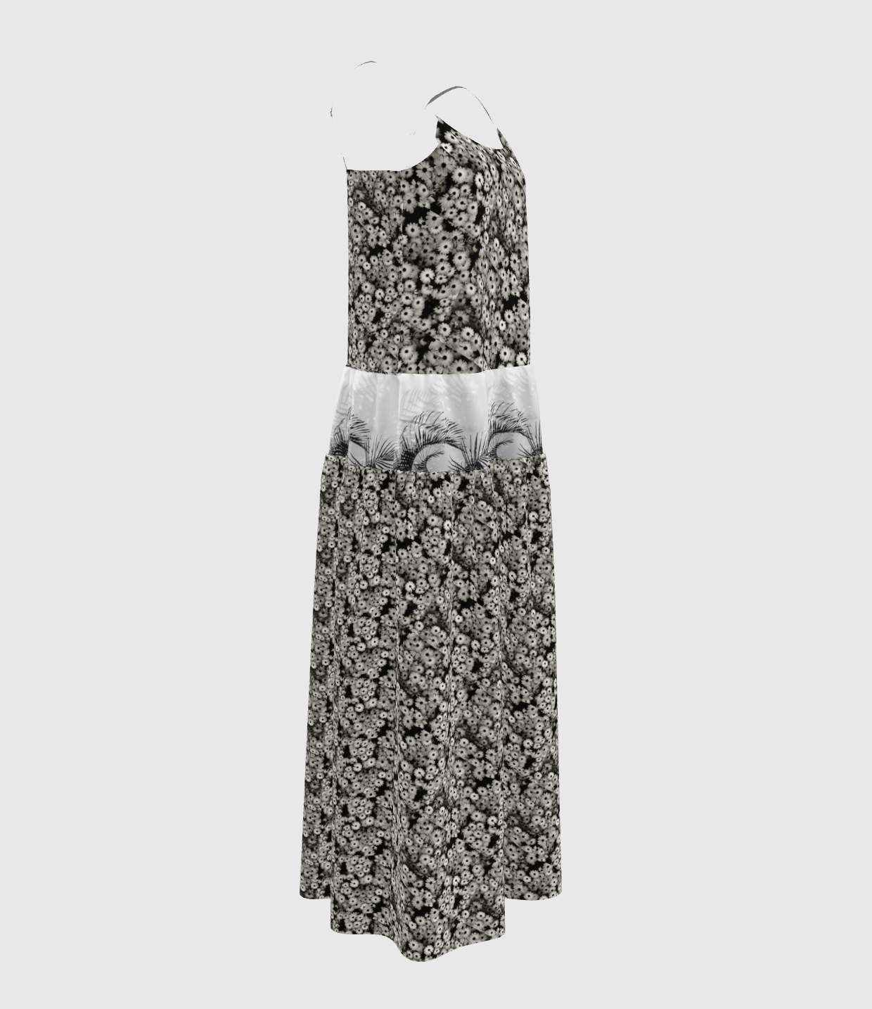 Flower Dress B&W Silk Cotton