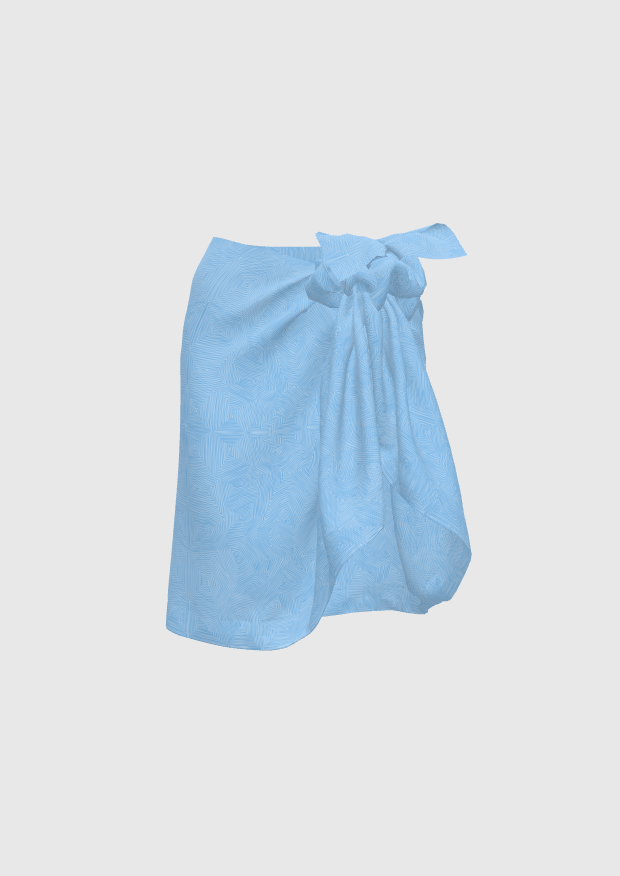 Short Sarong in Larimar Blueprint