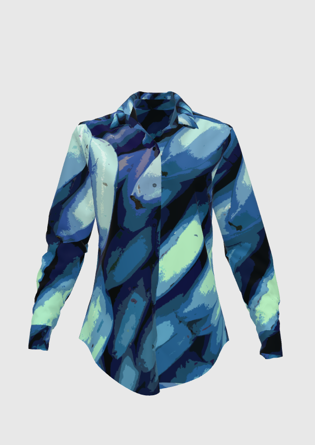 Graphic Blue Platano Blouse