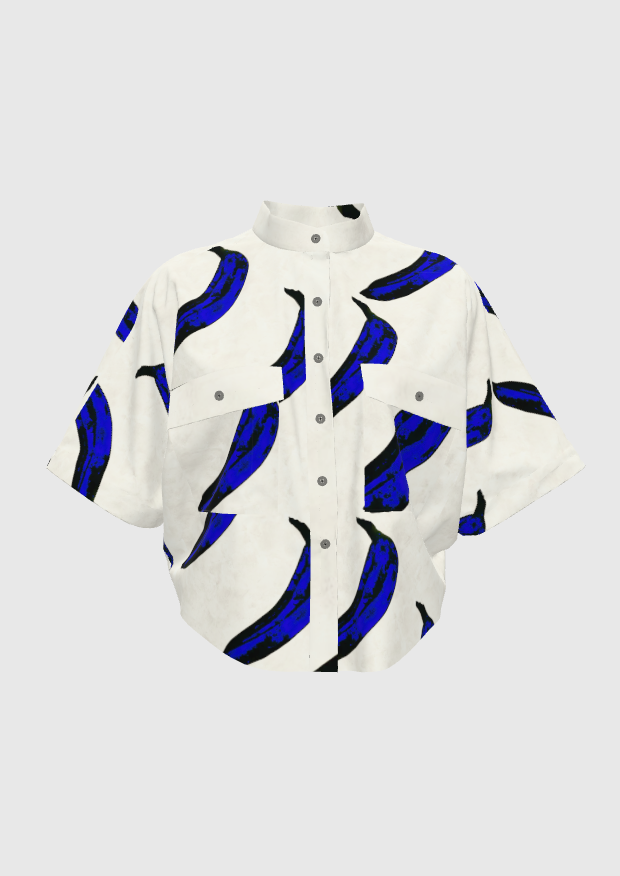 Warhol Cream Blue Kimono Top