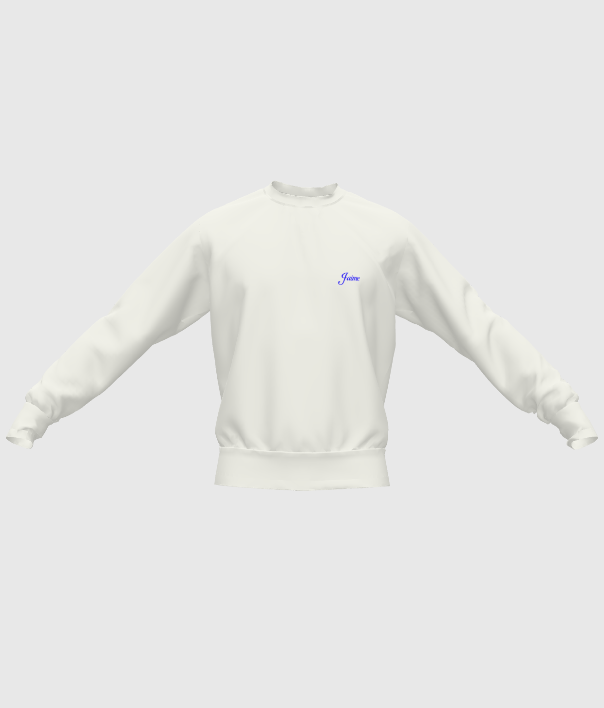 'Llaves del Cibao' Mediumweight Crewneck Sweater in Azúcar Azul Blanco