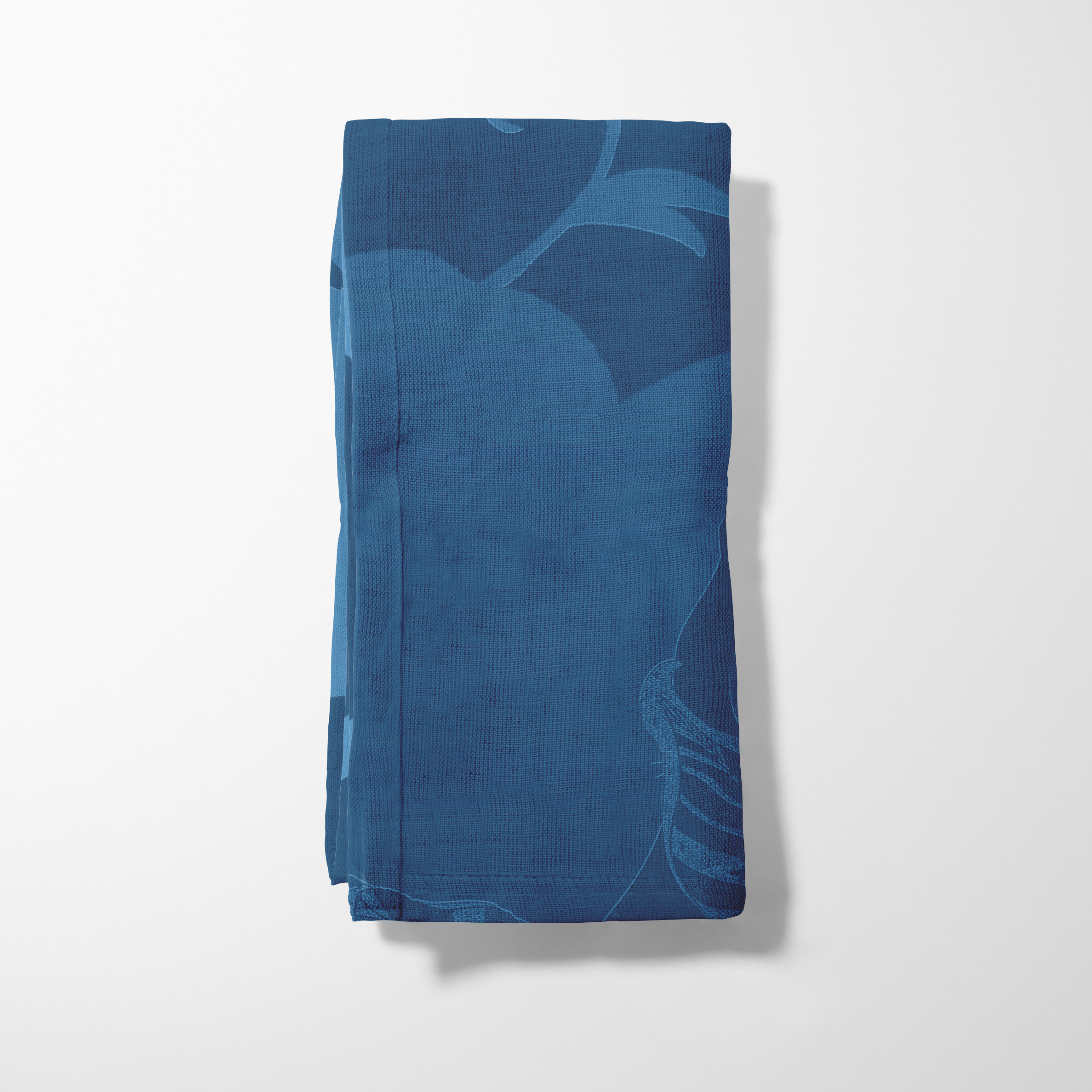 Tropical Paissage Blue Napkin in Oxford Cotton