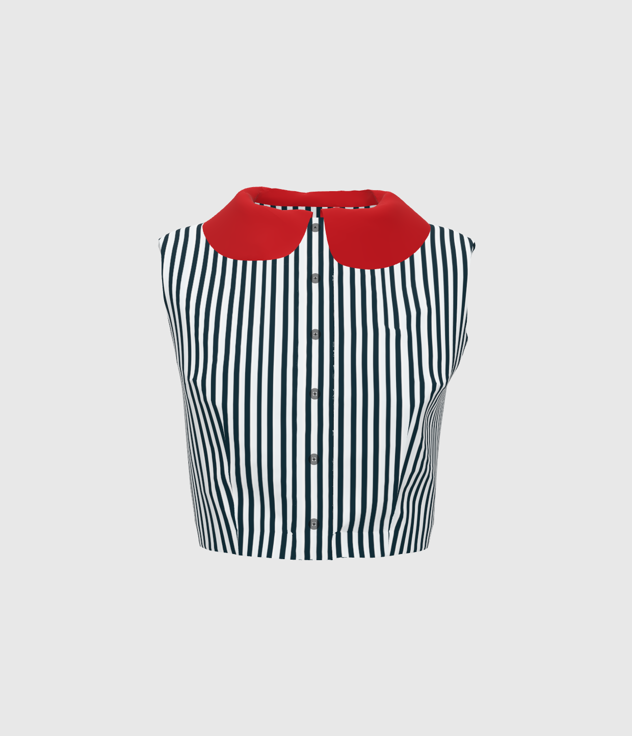 Navy Stripes Baby Collar Top