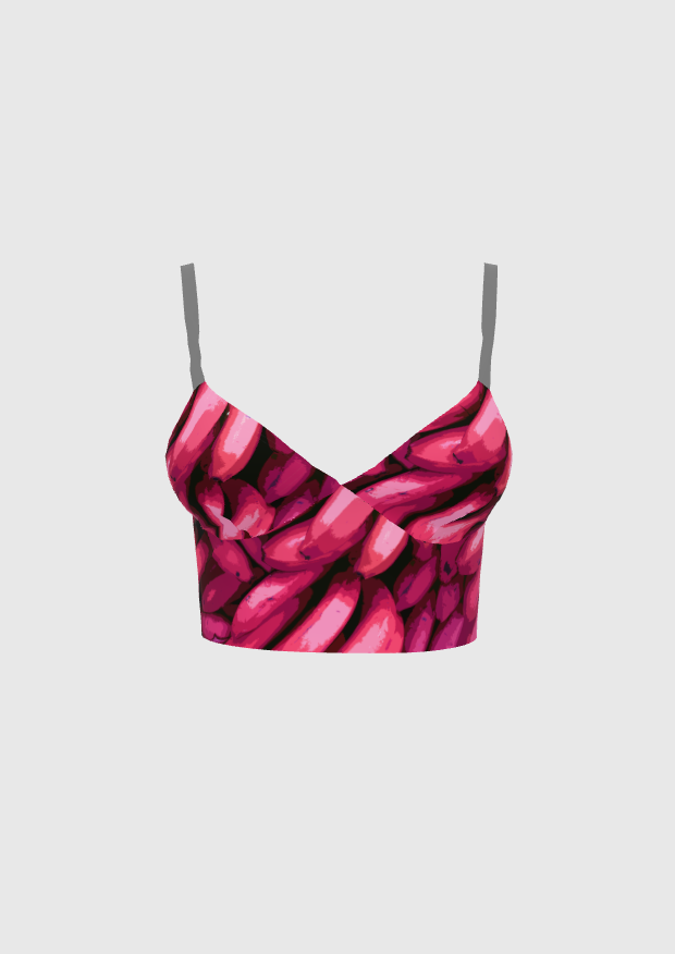 Hot Pink Graphic Platano Bralette