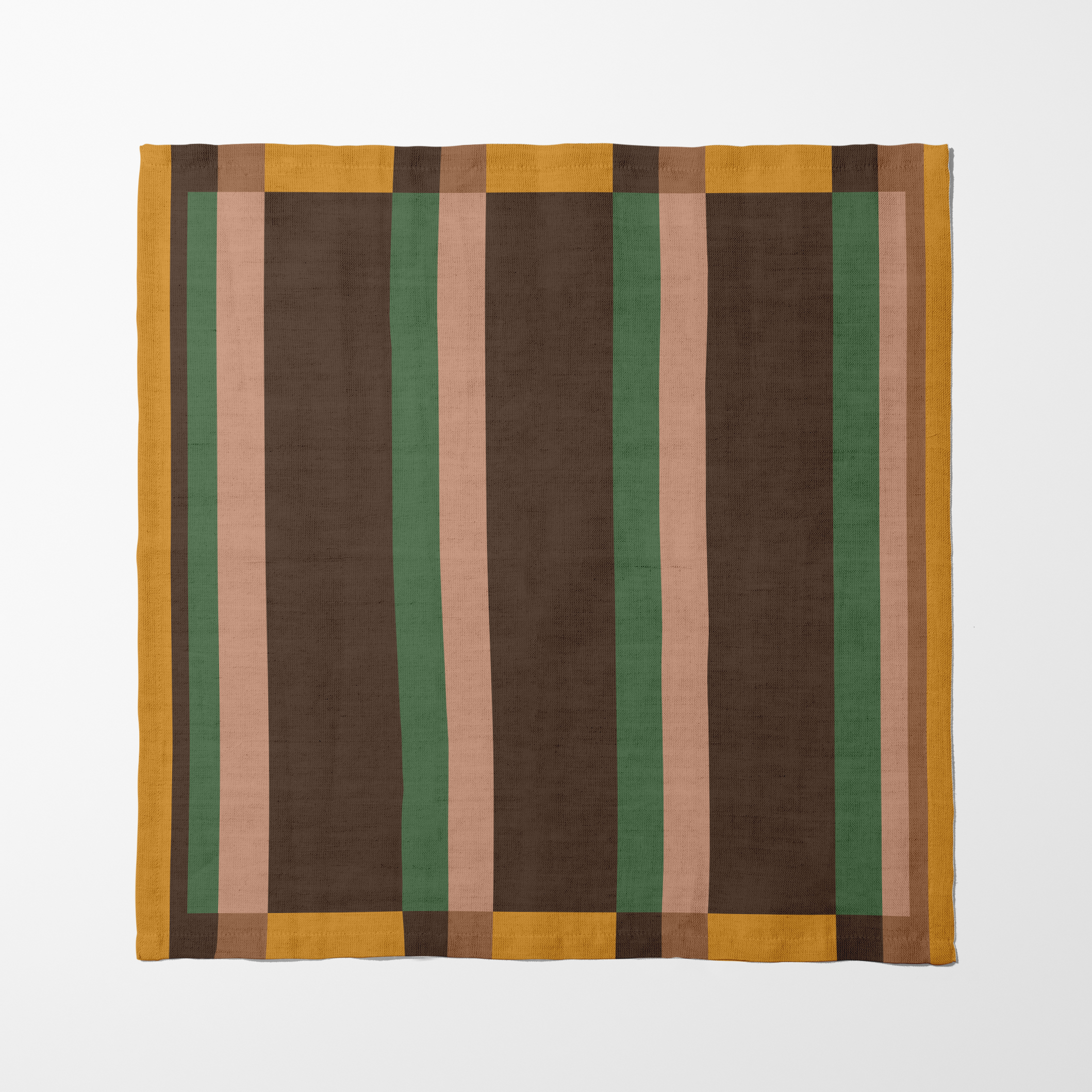 Candy Stripes Brown Napkin in Oxford Cotton