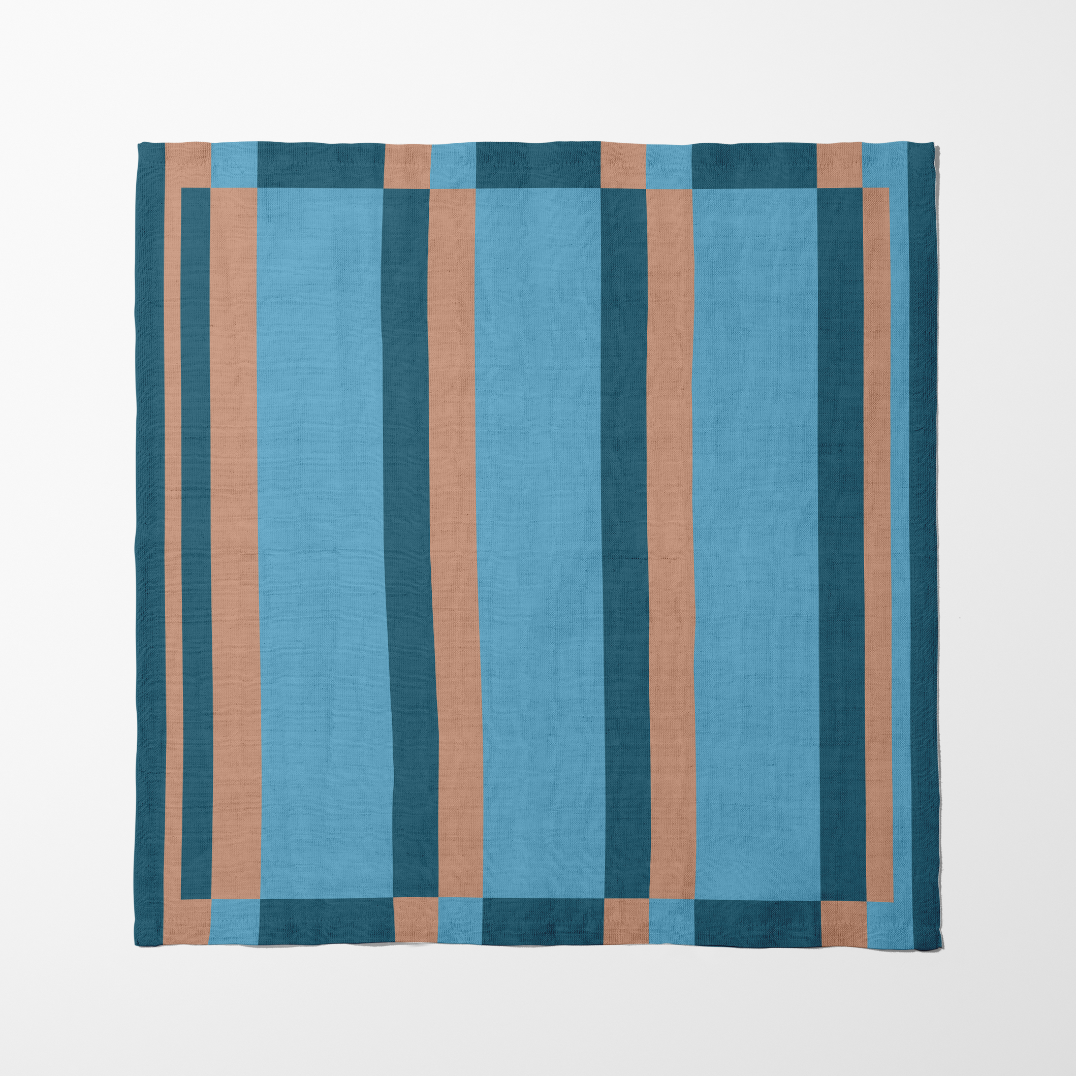 Candy Stripes Blue Napkin in Oxford Cotton