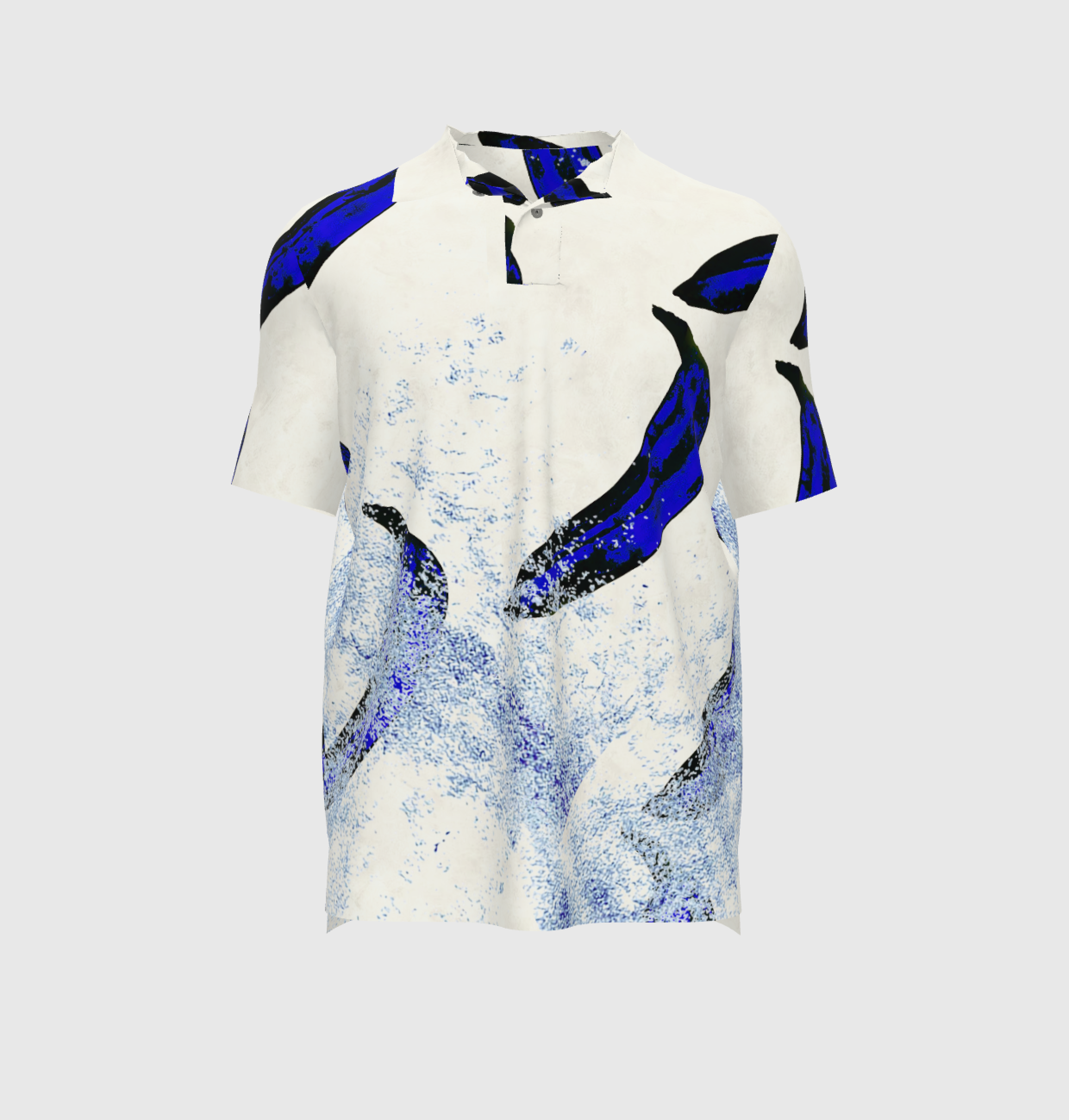 Warhol Blue Splatter Pique Polo