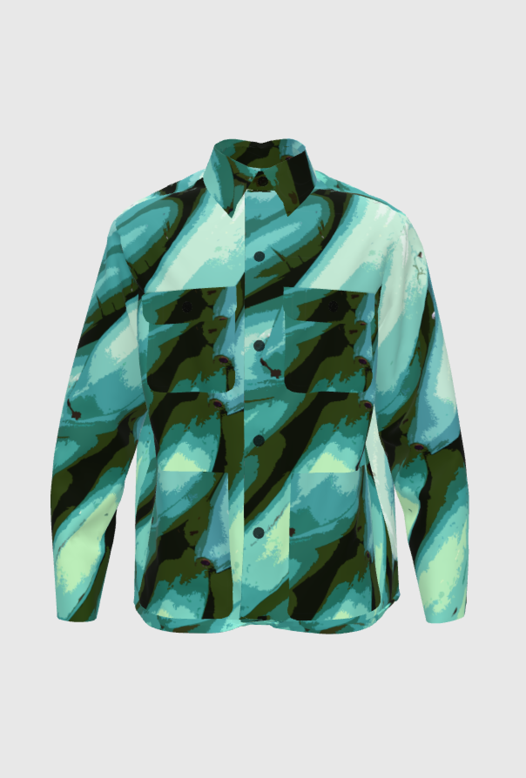 Turquoise Graphic Aplatano’ Jacket