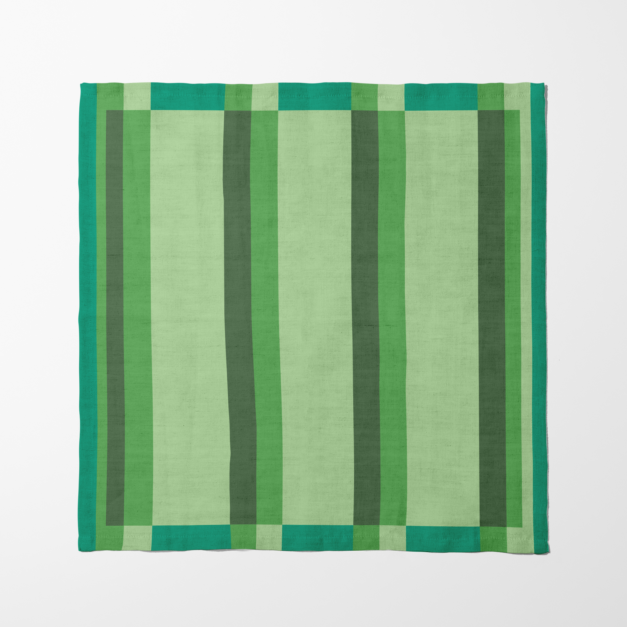 Candy Stripes Green Napkin in Oxford Cotton