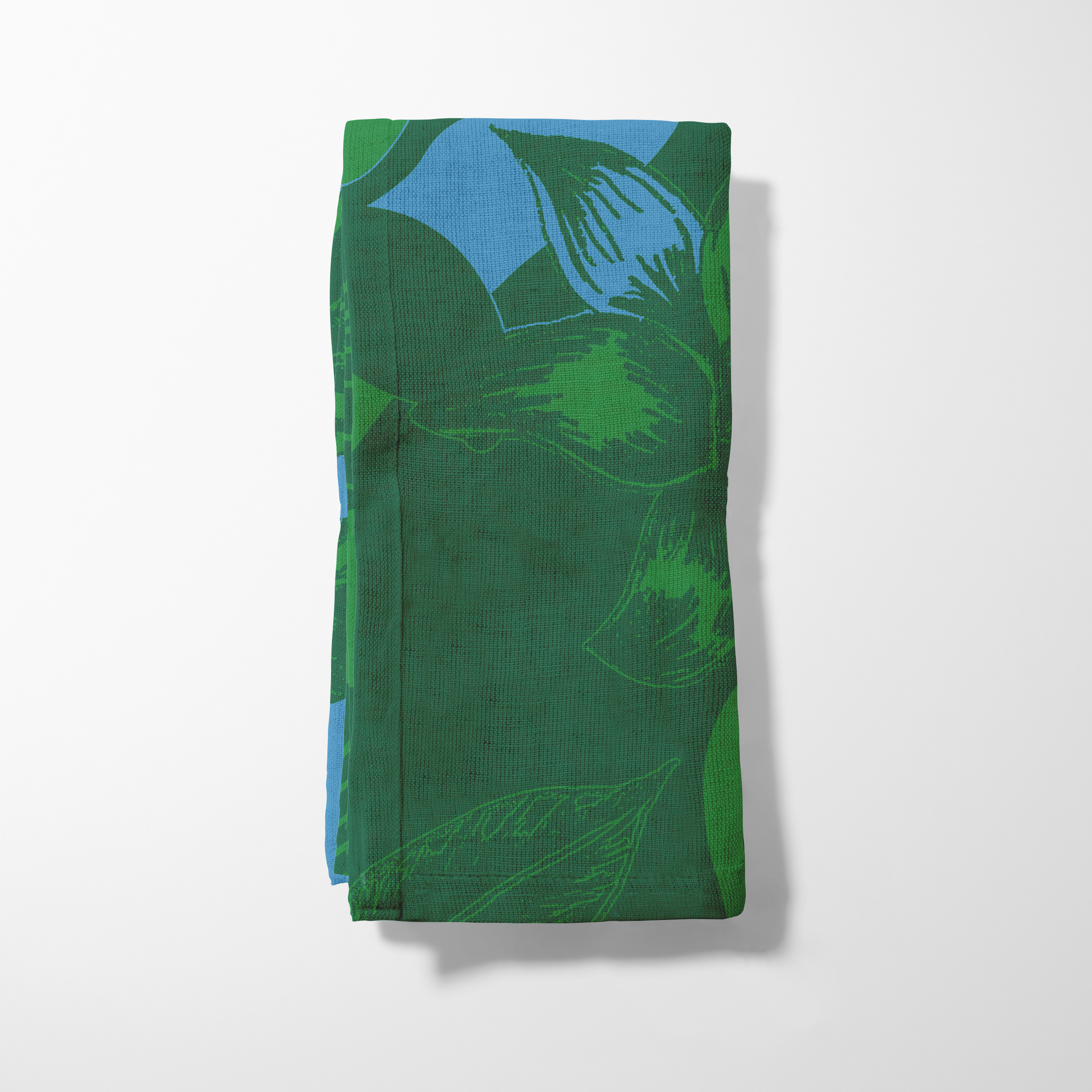 Tropical Paissage Green & Blue Napkin in Oxford Cotton