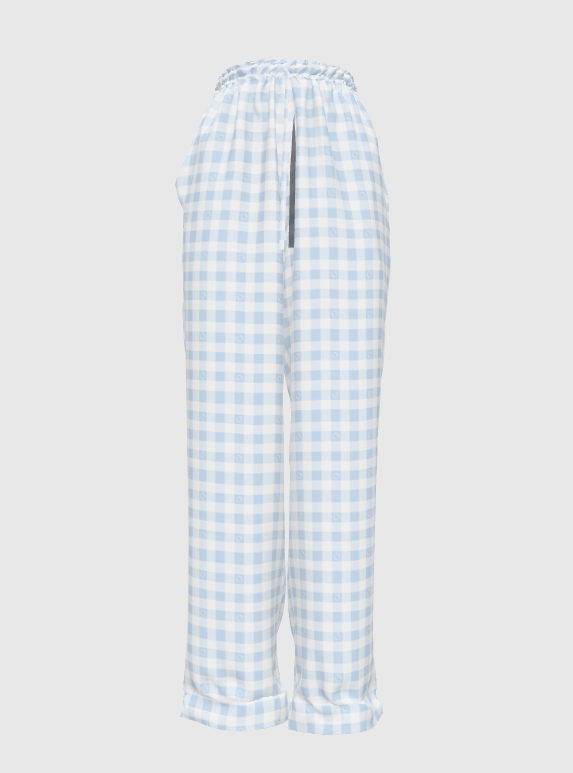 Elastic Blue Gingham Pant