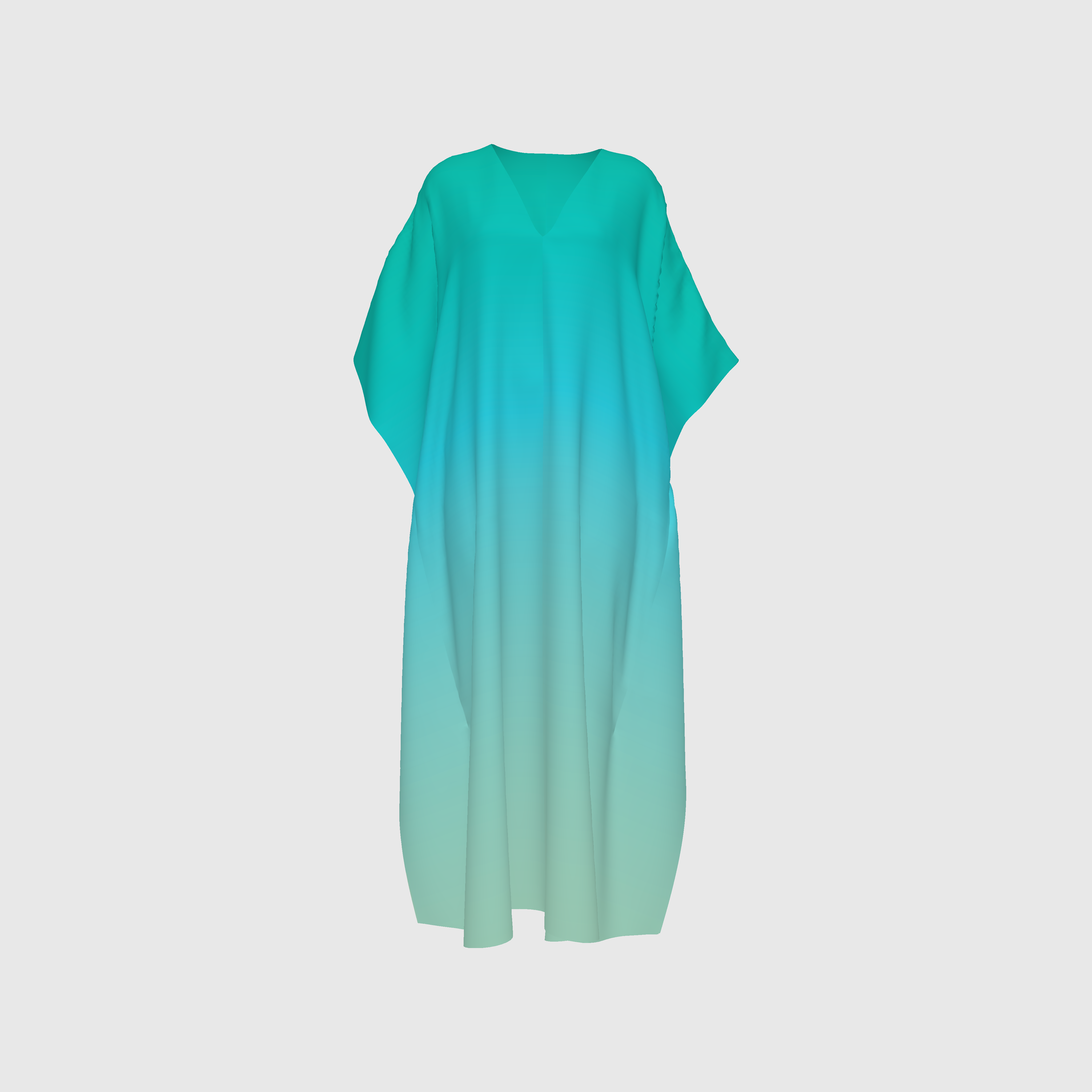 Aqua Degraded Print Caftan