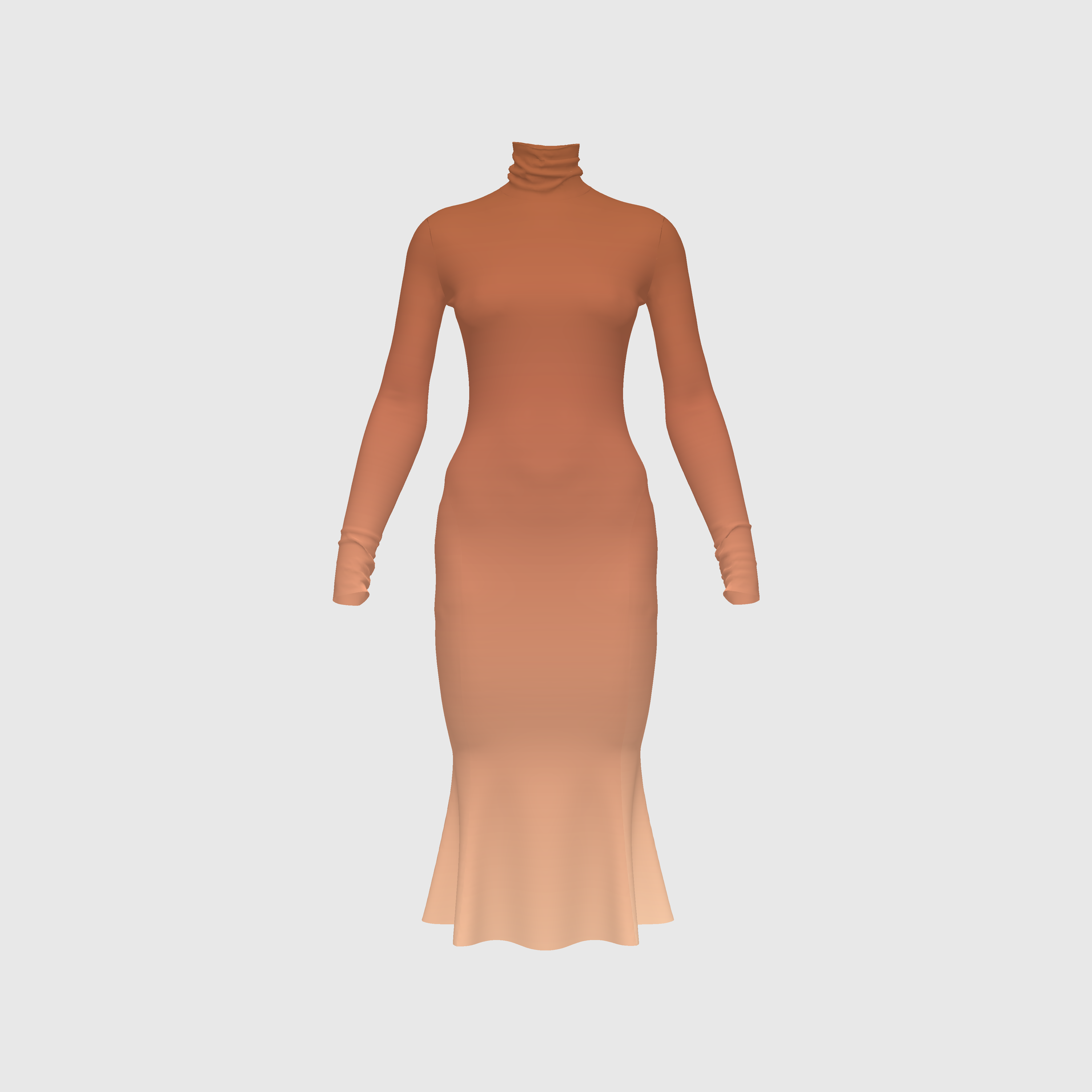 Peach Degraded Turtleneck Body Dress