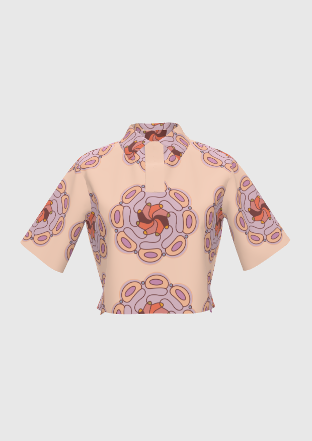 Doodle Medallion Crop Shirt