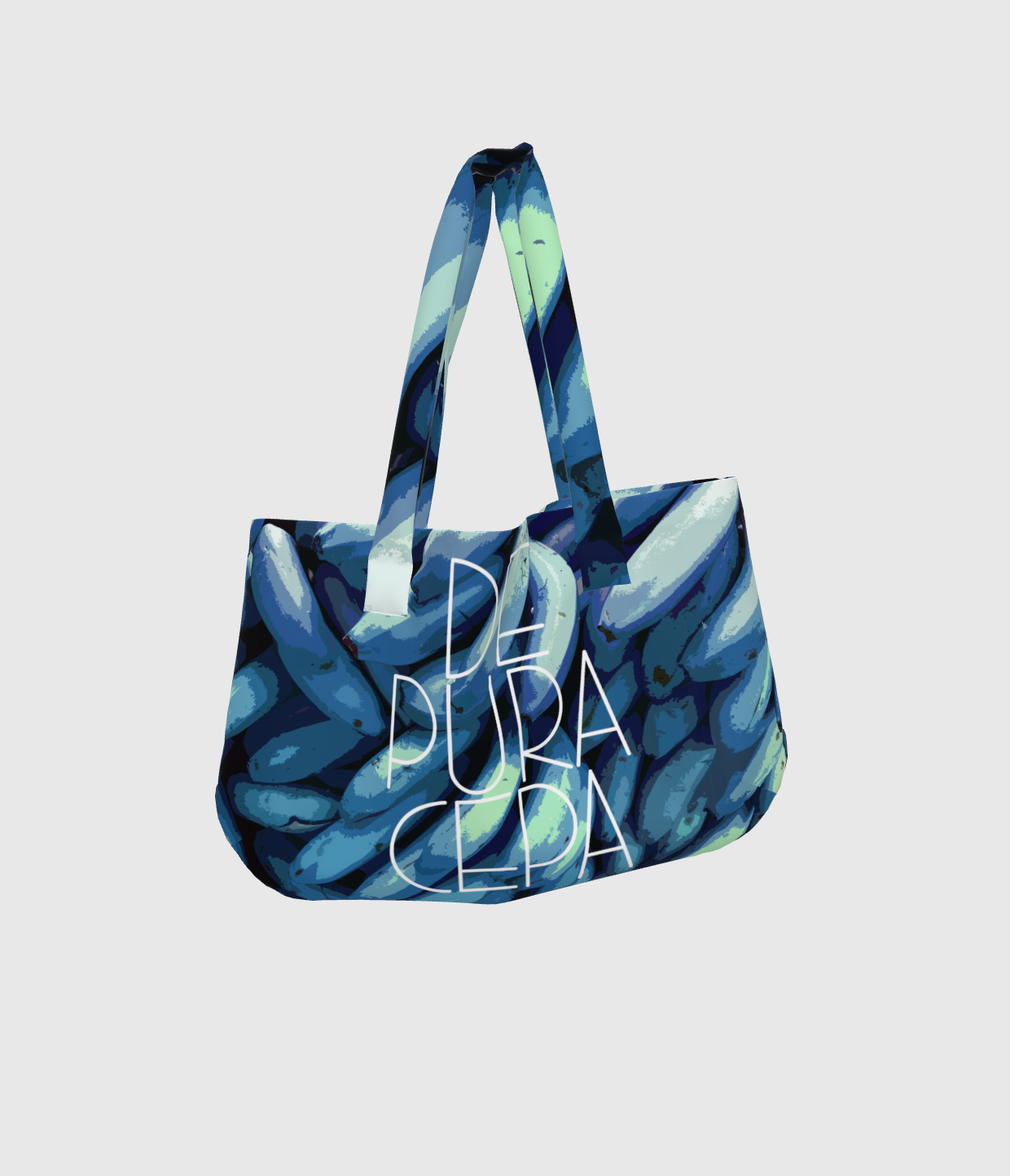 Blue Graphic Platano Tote