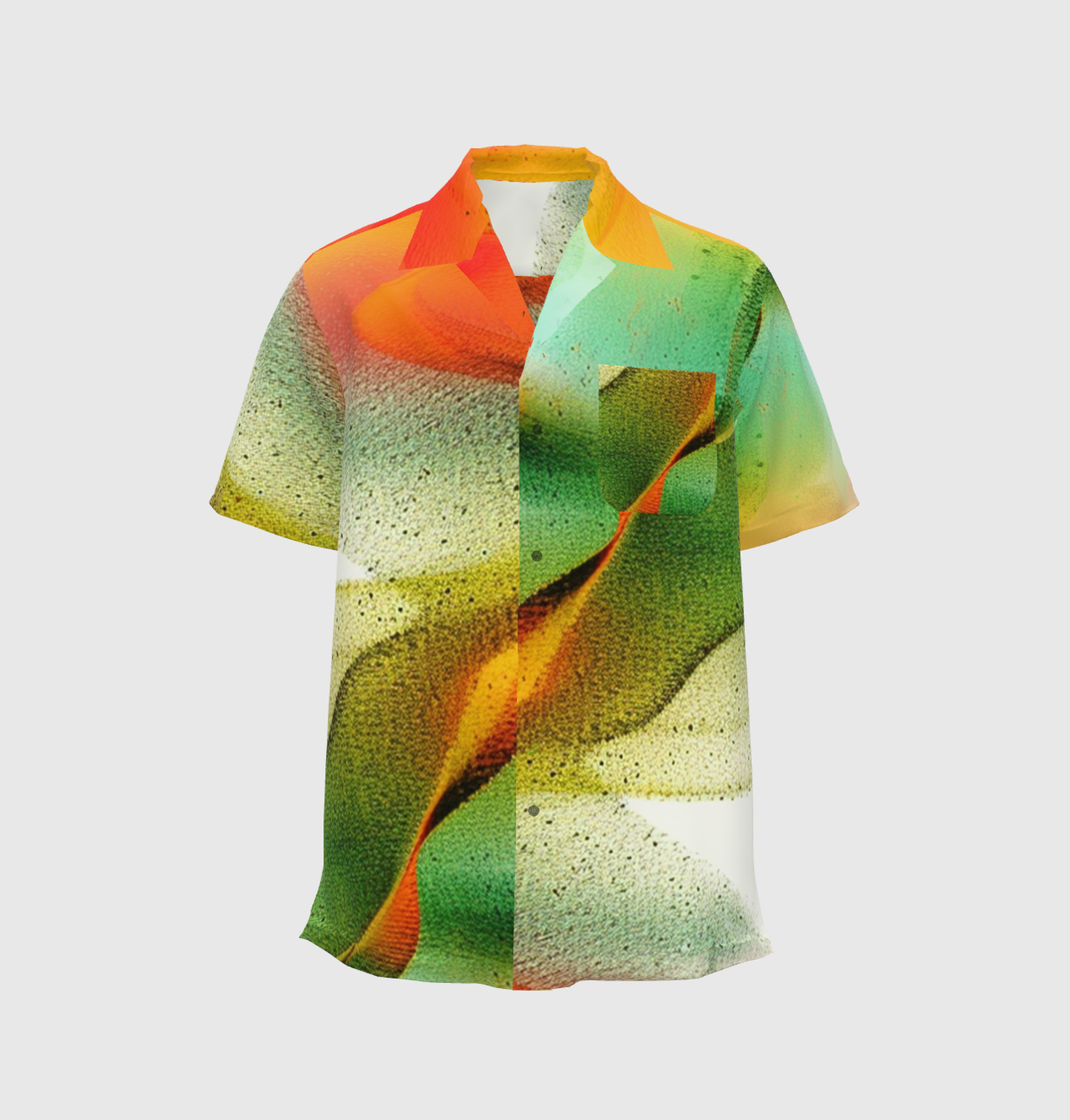 Camp Collar Gradient Printed Shirt