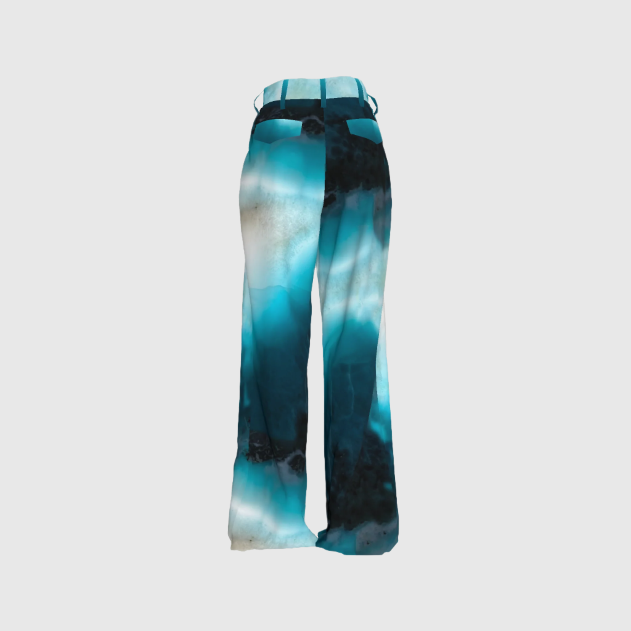 Dark Larimar Cupro Pleated Pants