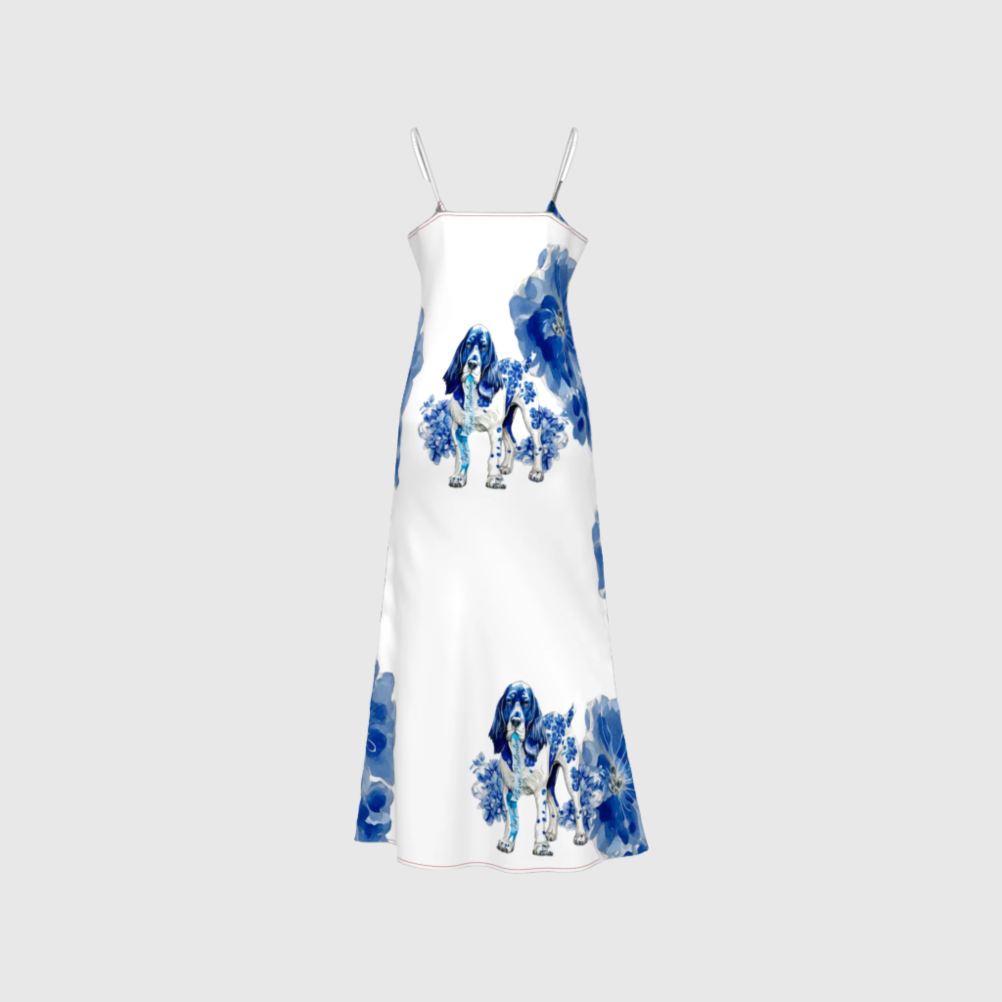 Paw Prints Bias Slip Dress