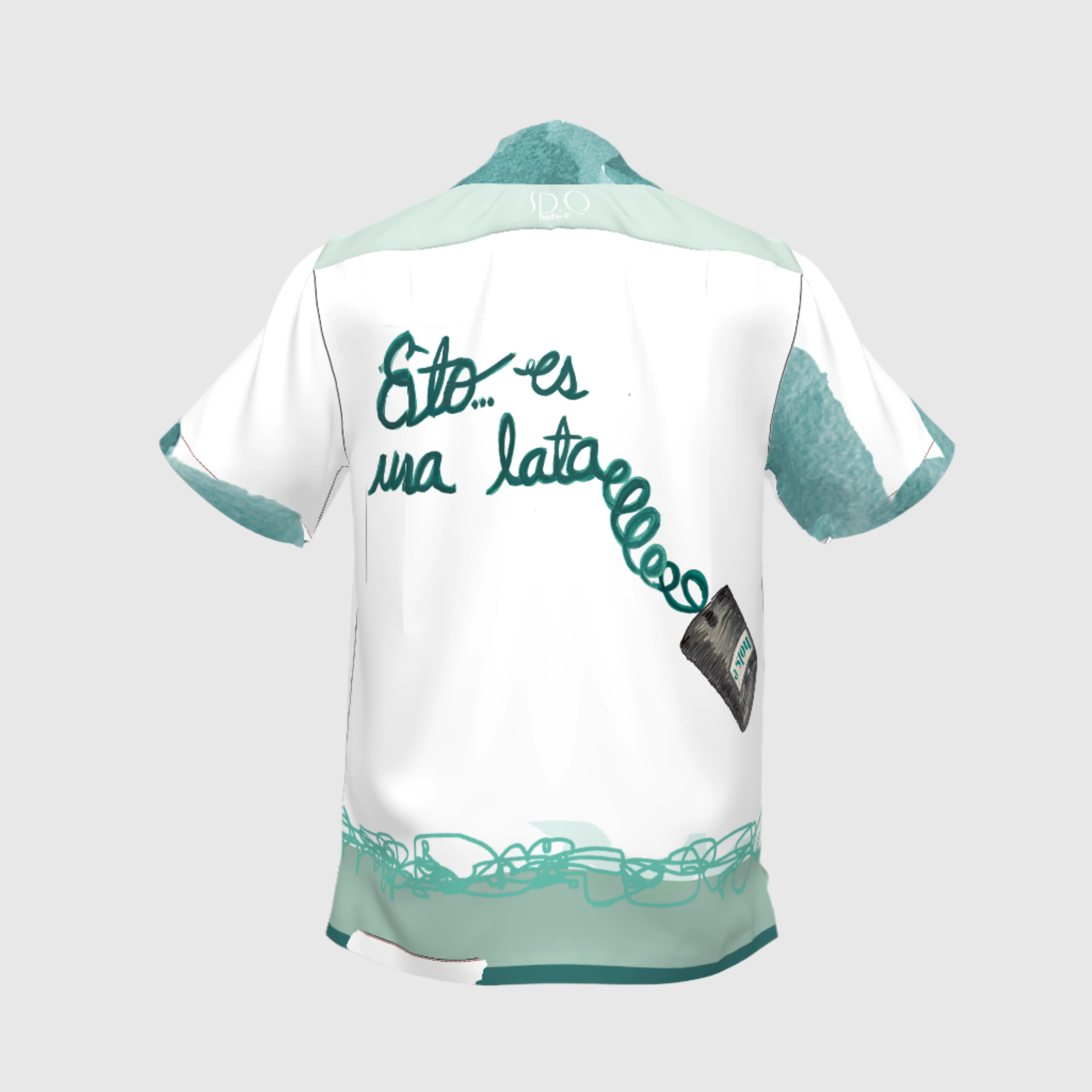 Vintage Collar Esto es una Lata Teal Shirt