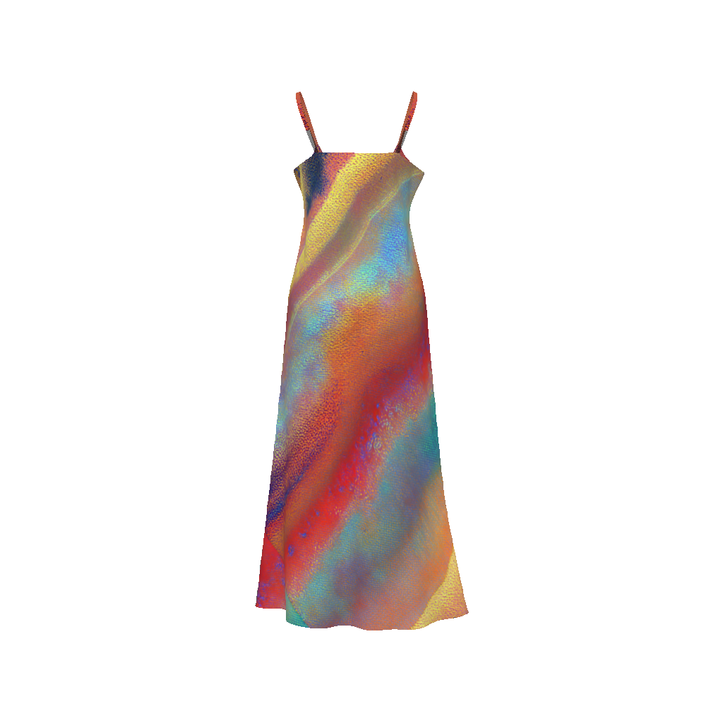 Abstract Gradient Slip Dress