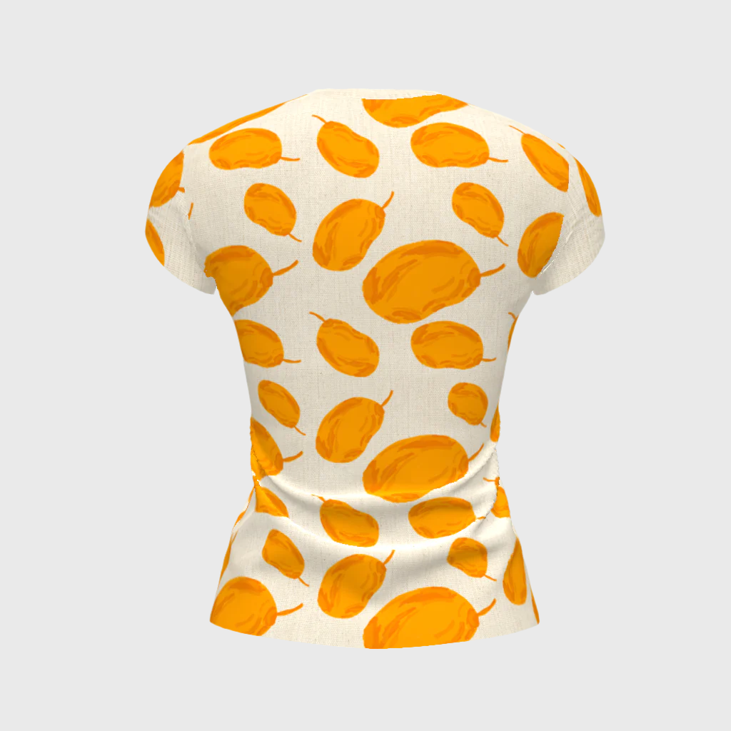 Marotear Mango Patterned Cap Sleeve Tshirt