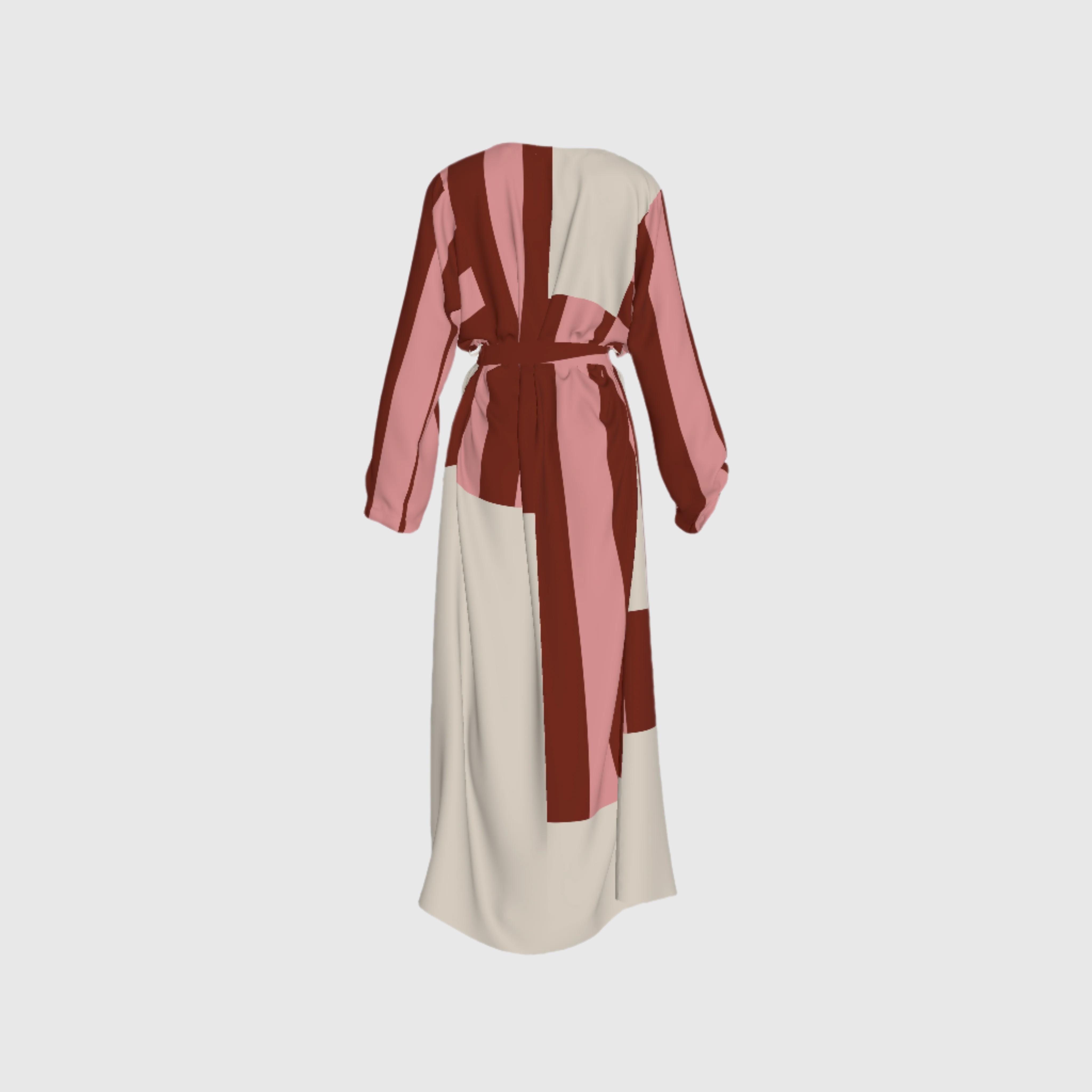 Stripes Abaya Dress in Pure Linen