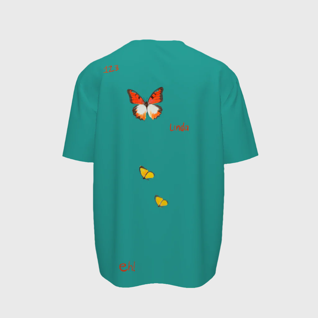 Mariposita Boxy  Tshirt in Turquesa