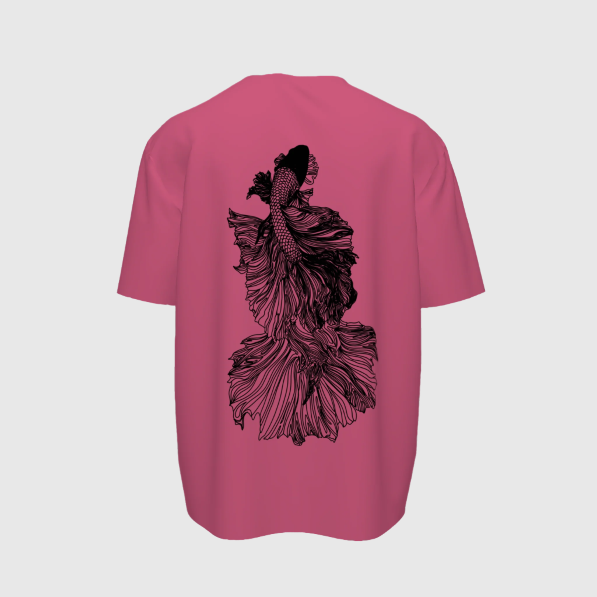 Black Betta Oversize Tshirt In Salinas Pink