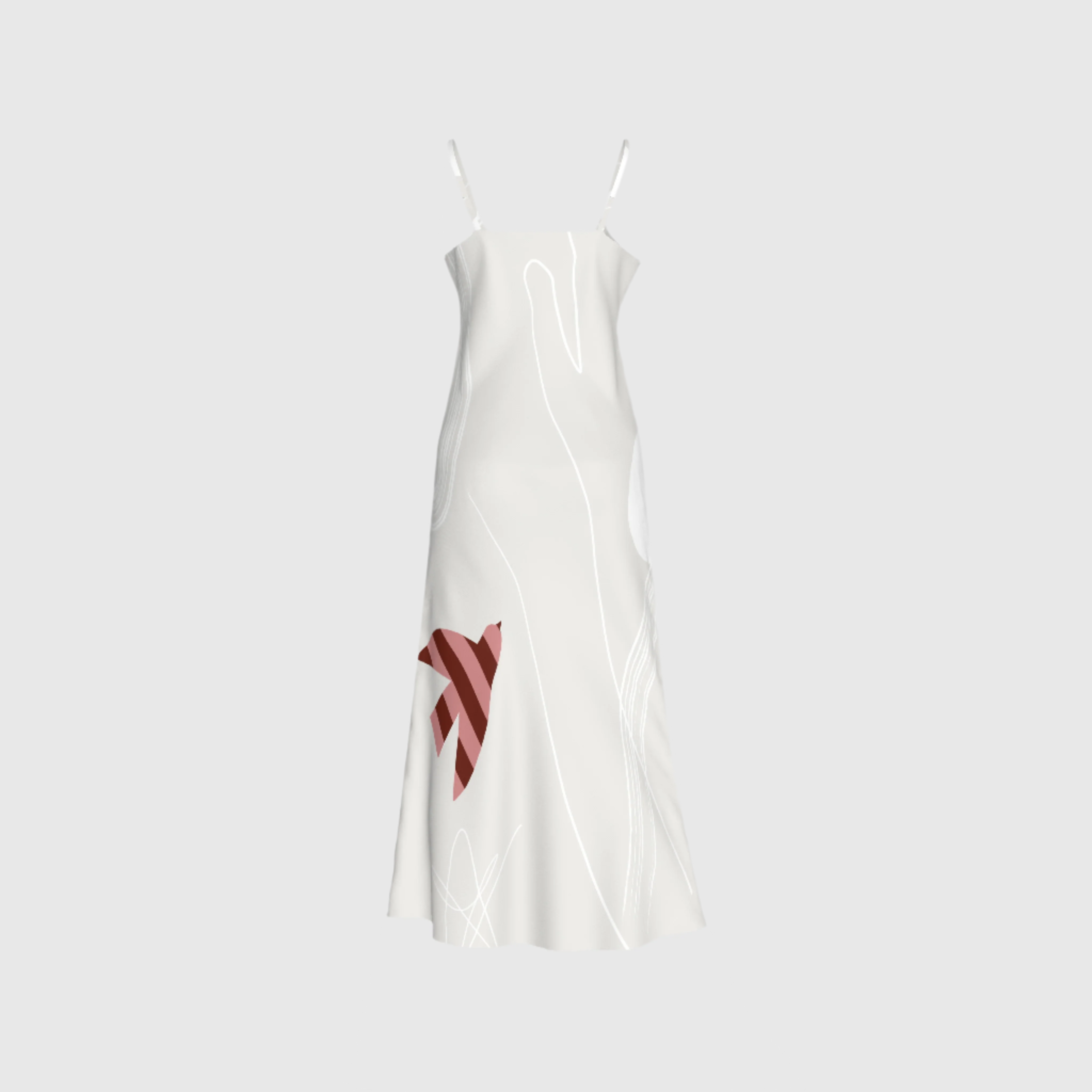 Funky Bird Slip Dress - in Light Tencel