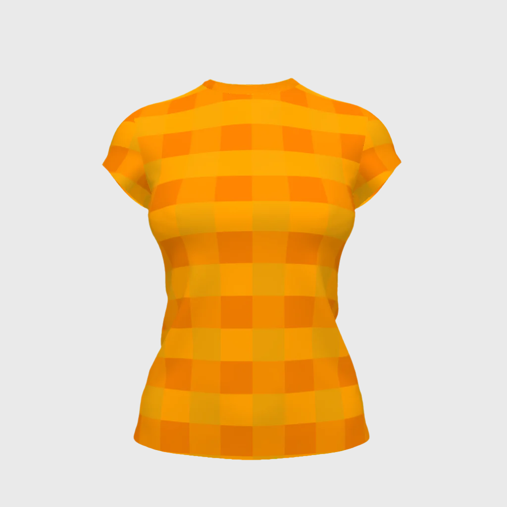 Marotear Mango Checkered Cap Sleeve Tshirt